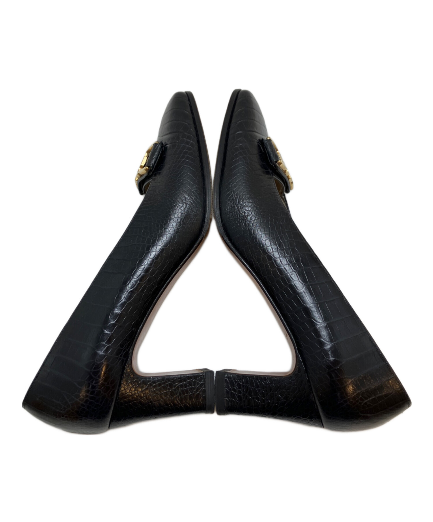 ✨新品✨ サルヴァトーレ フェラガモ ヴァラ　クロコ型押し レザー パンプス 中古・古着通販】Salvatore Ferragamo (サルヴァトーレ フェラガモ