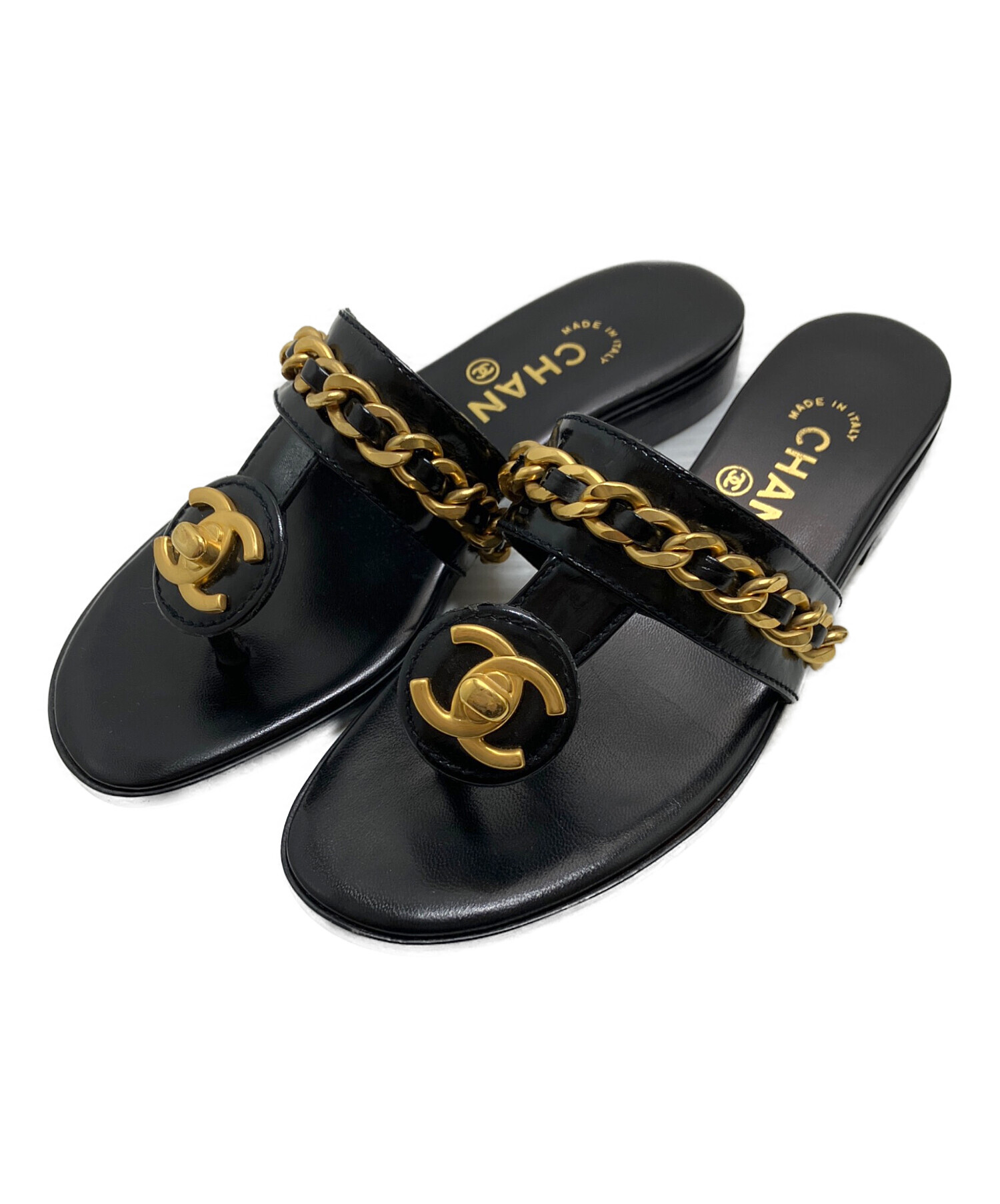 中古・古着通販】CHANEL (シャネル) サンダル ブラック サイズ:36