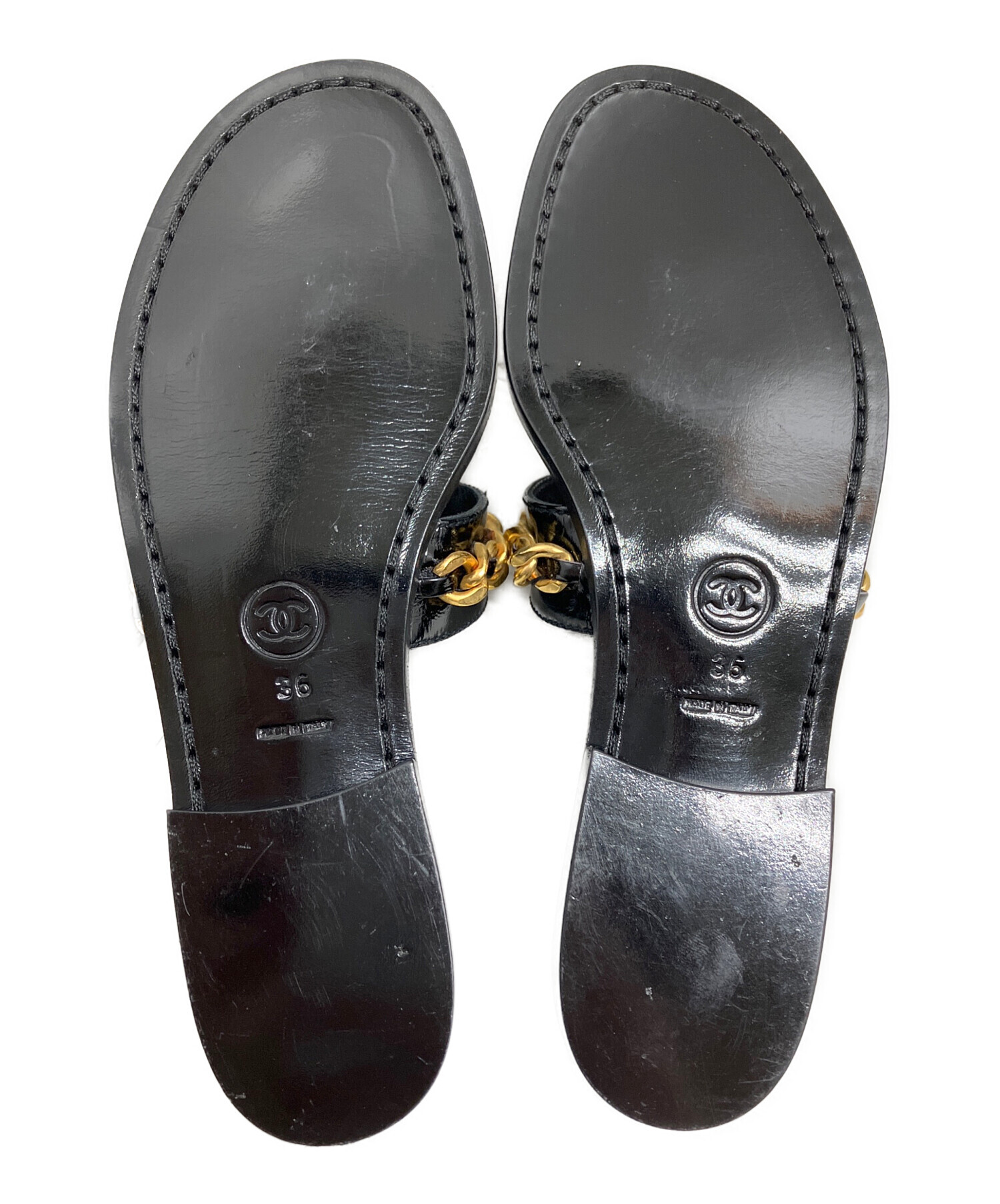 中古・古着通販】CHANEL (シャネル) サンダル ブラック サイズ:36