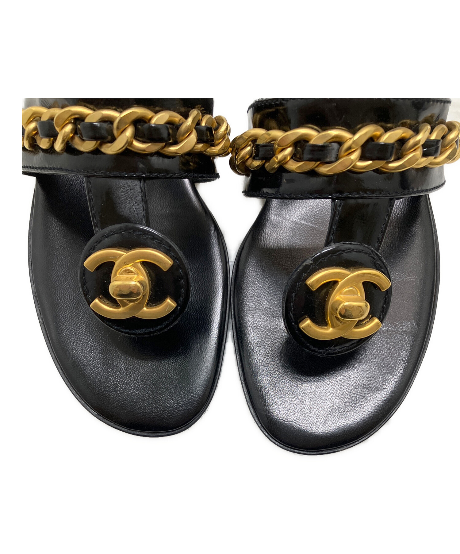 中古・古着通販】CHANEL (シャネル) サンダル ブラック サイズ:36