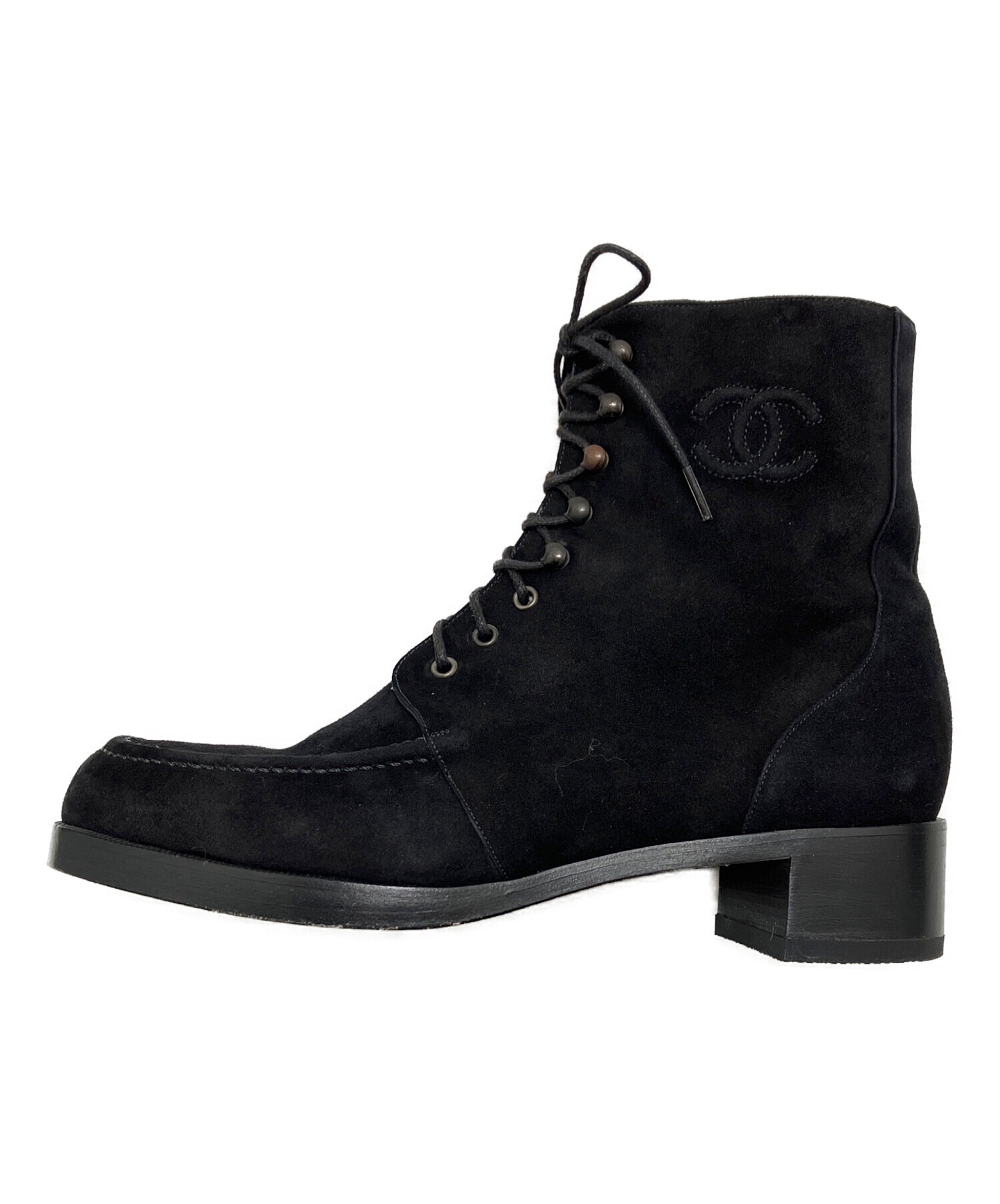 美品 CHANEL ショートブーツ 37 中古・古着通販】CHANEL (シャネル) ショートブーツ ブラック サイズ