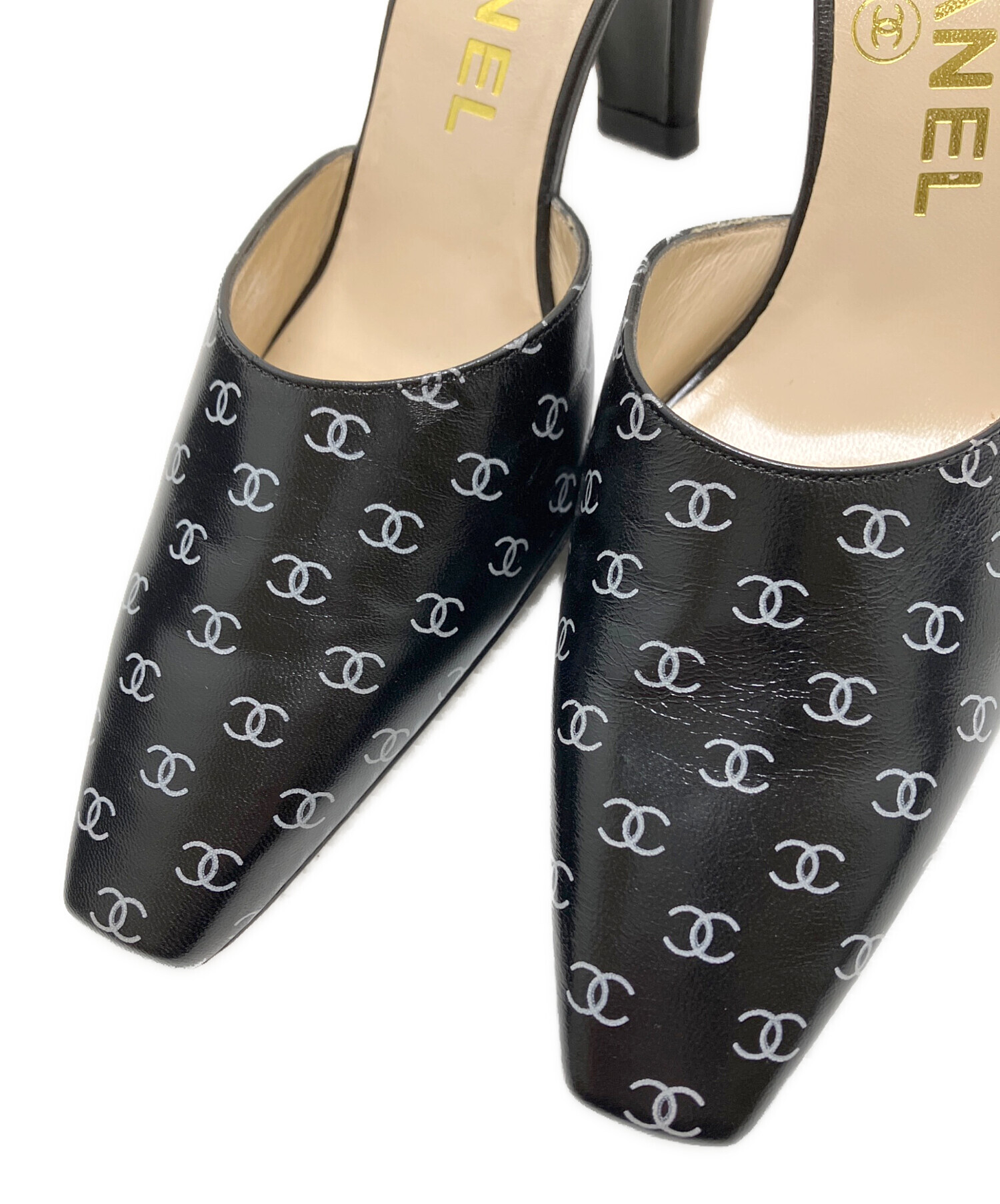 中古・古着通販】CHANEL (シャネル) ヒールサンダル ブラック サイズ