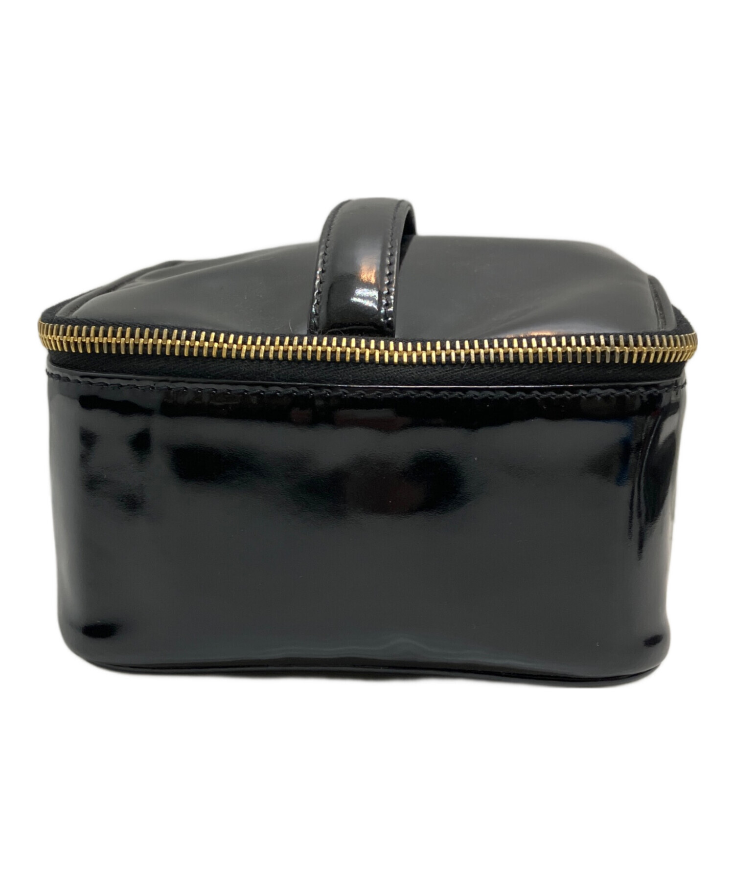 CHANEL シャネル A07060 バニティバッグ エナメル 中古・古着通販】CHANEL (シャネル) エナメルバニティバッグ ブラック