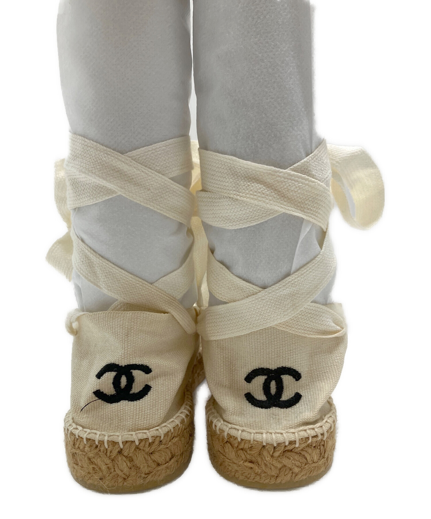 シャネル エスパドリーユ39 備品完備ご奉仕価格にてUSED品 中古・古着通販】CHANEL (シャネル) エスパドリーユ アイボリー サイズ