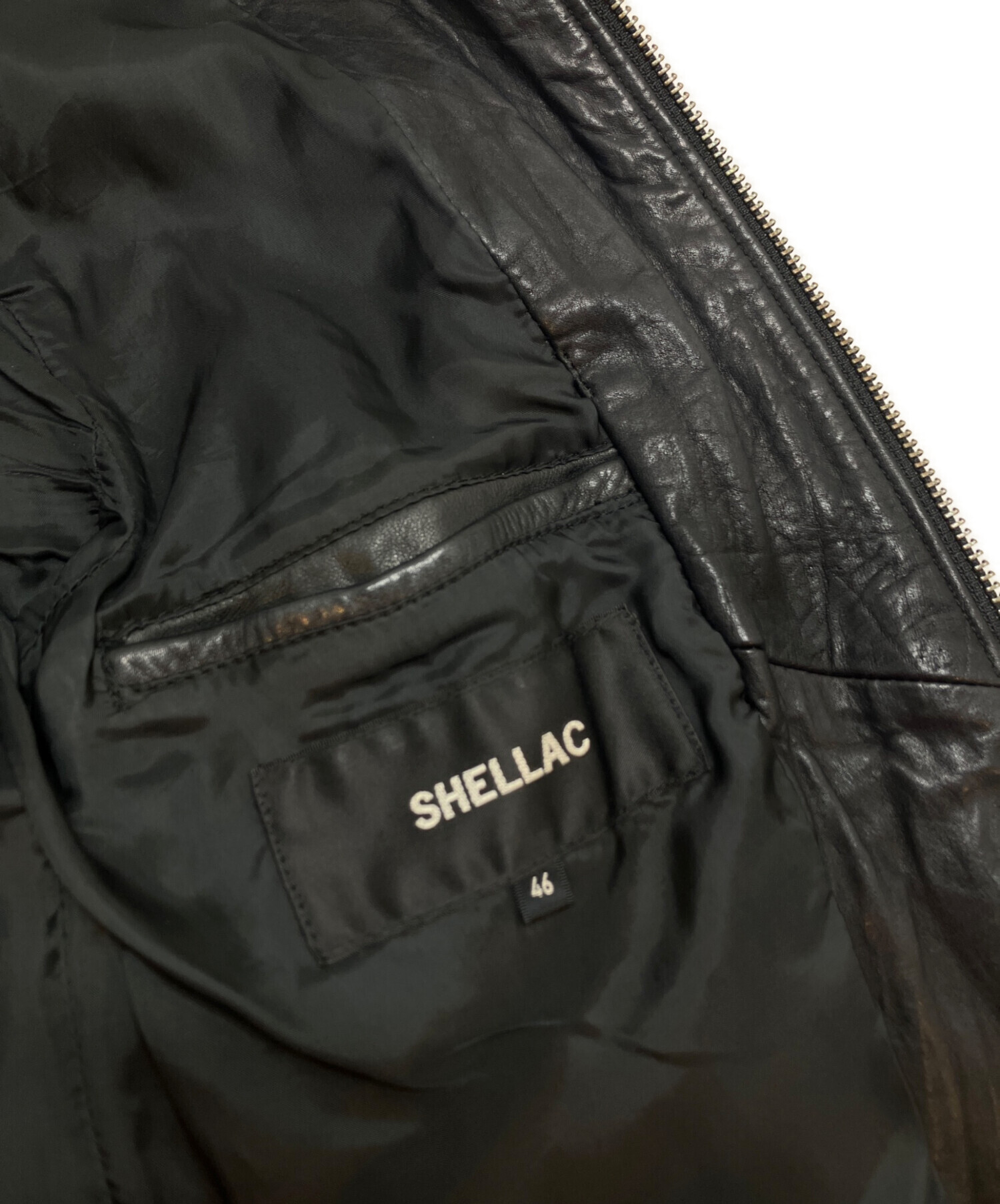 中古・古着通販】SHELLAC (シェラック) レザージャケット ブラック