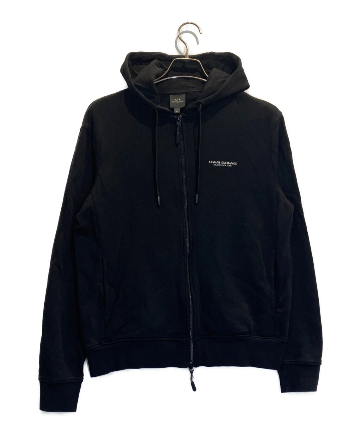 Armani Exchange ブラック パーカー L 中古・古着通販】ARMANI EXCHANGE (アルマーニ エクスチェンジ) ジップ