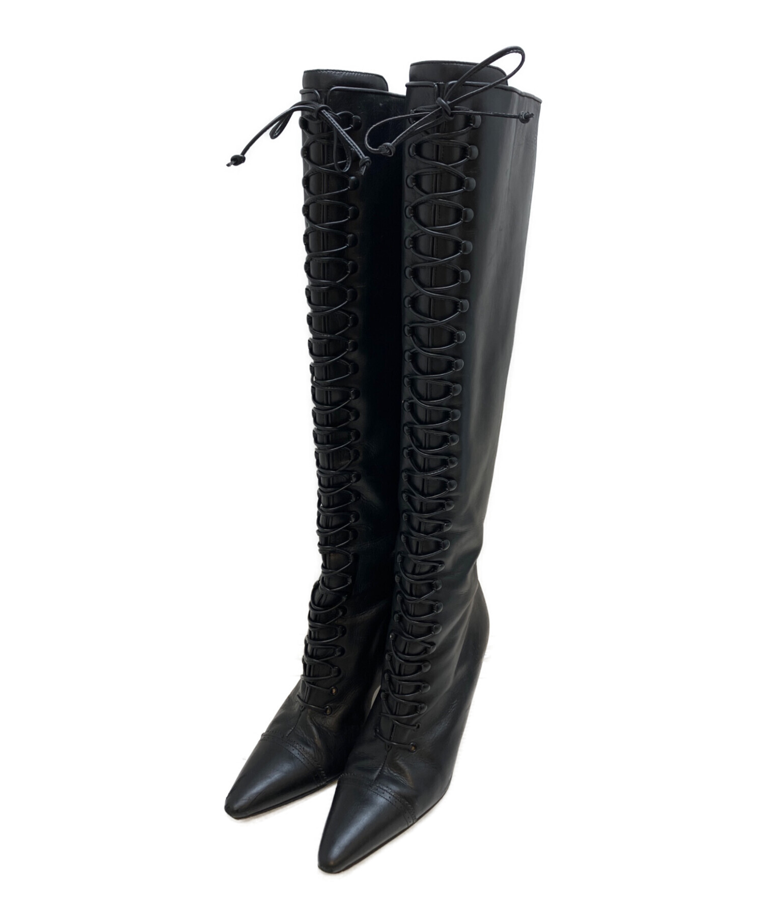 極美品♡MANOLO BLAHNIK ブラックロングブーツ 中古・古着通販】Manolo Blahnik (マノロブラニク) ロングブーツ