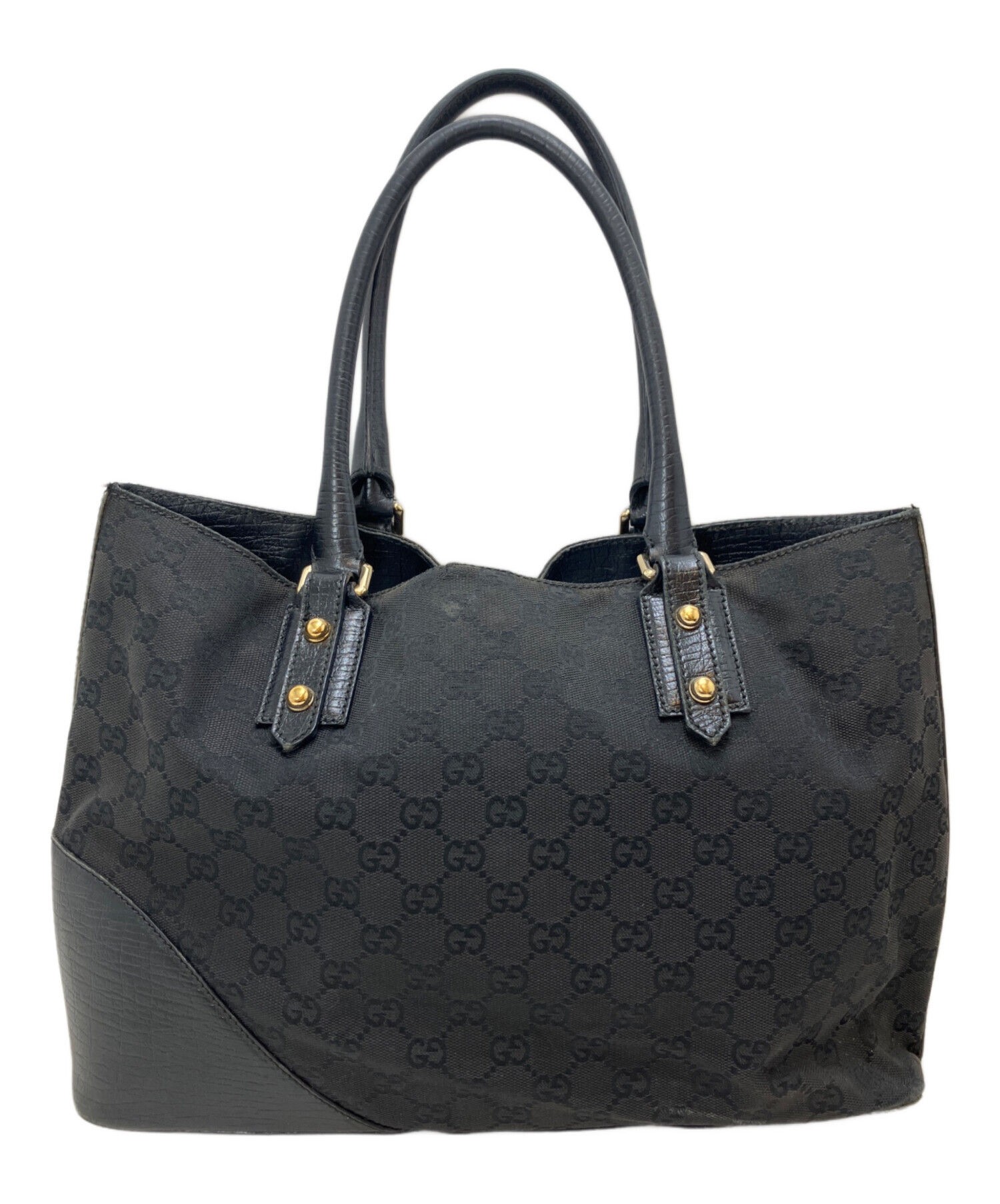 GUCCI GGキャンバス ホースビット トートバッグ ブラック（布袋付き） 中古・古着通販】GUCCI (グッチ) GGキャンバス ホースビット トート