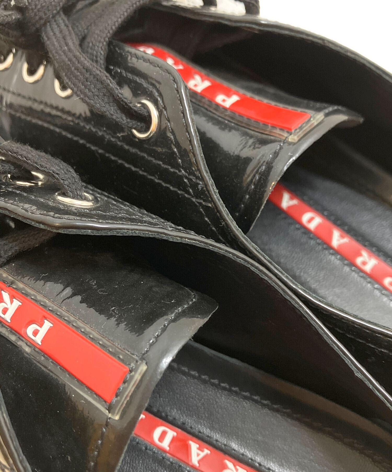 中古・古着通販】PRADA (プラダ) Linea Rossa ブラック サイズ:36 1/2