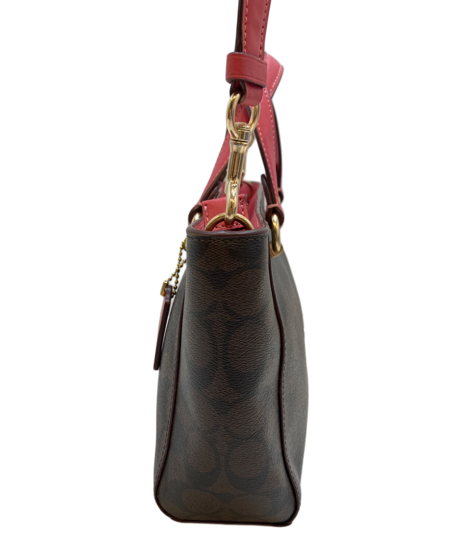 ✨COACH✨コーチ✨エリス✨サッチェル✨シグネチャー柄✨ブラウン✨ハンドバッグ 中古・古着通販】COACH (コーチ) アリスサッチェルシグネチャー