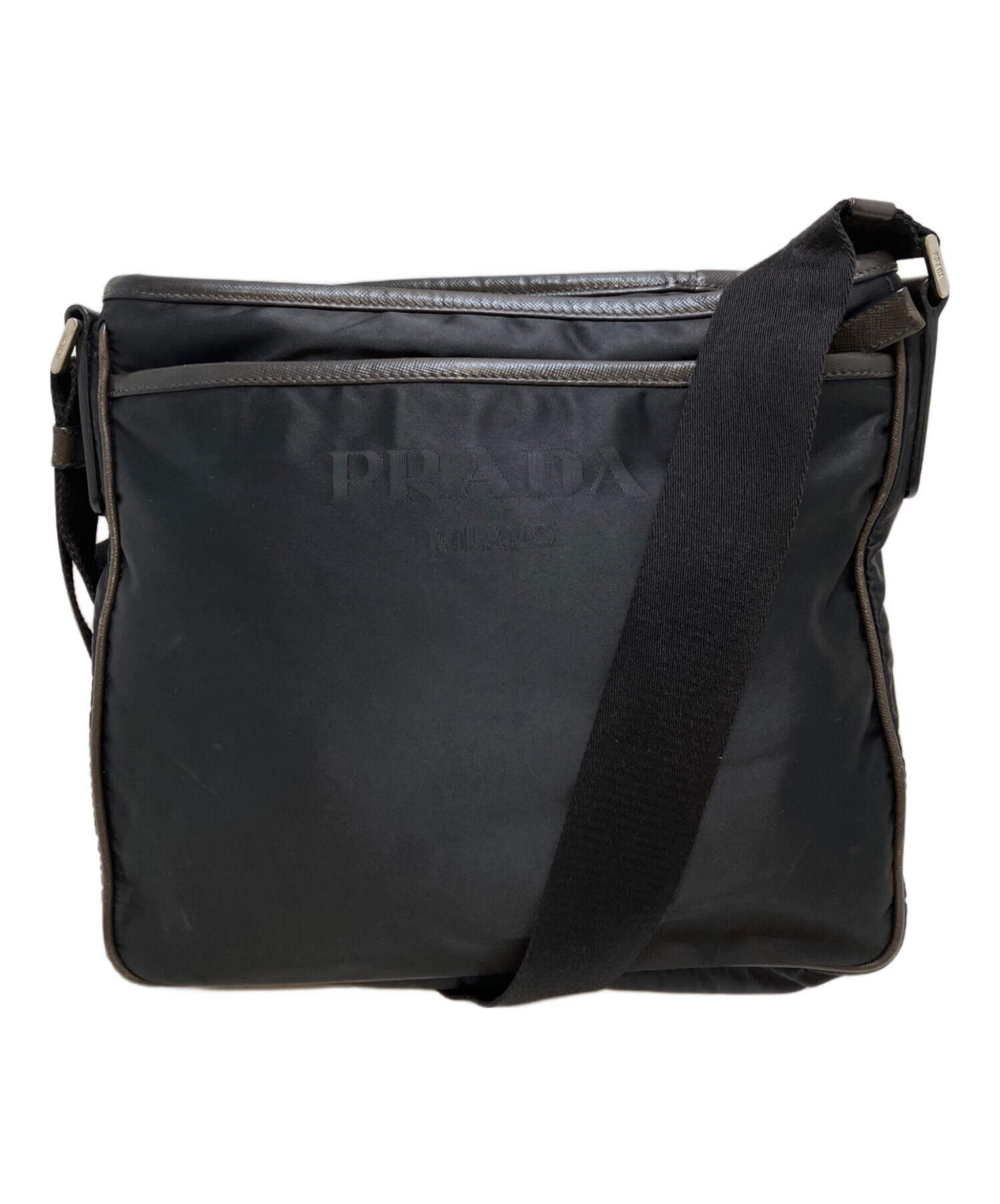 中古・古着通販】PRADA (プラダ) ナイロンショルダーバッグ ブラック