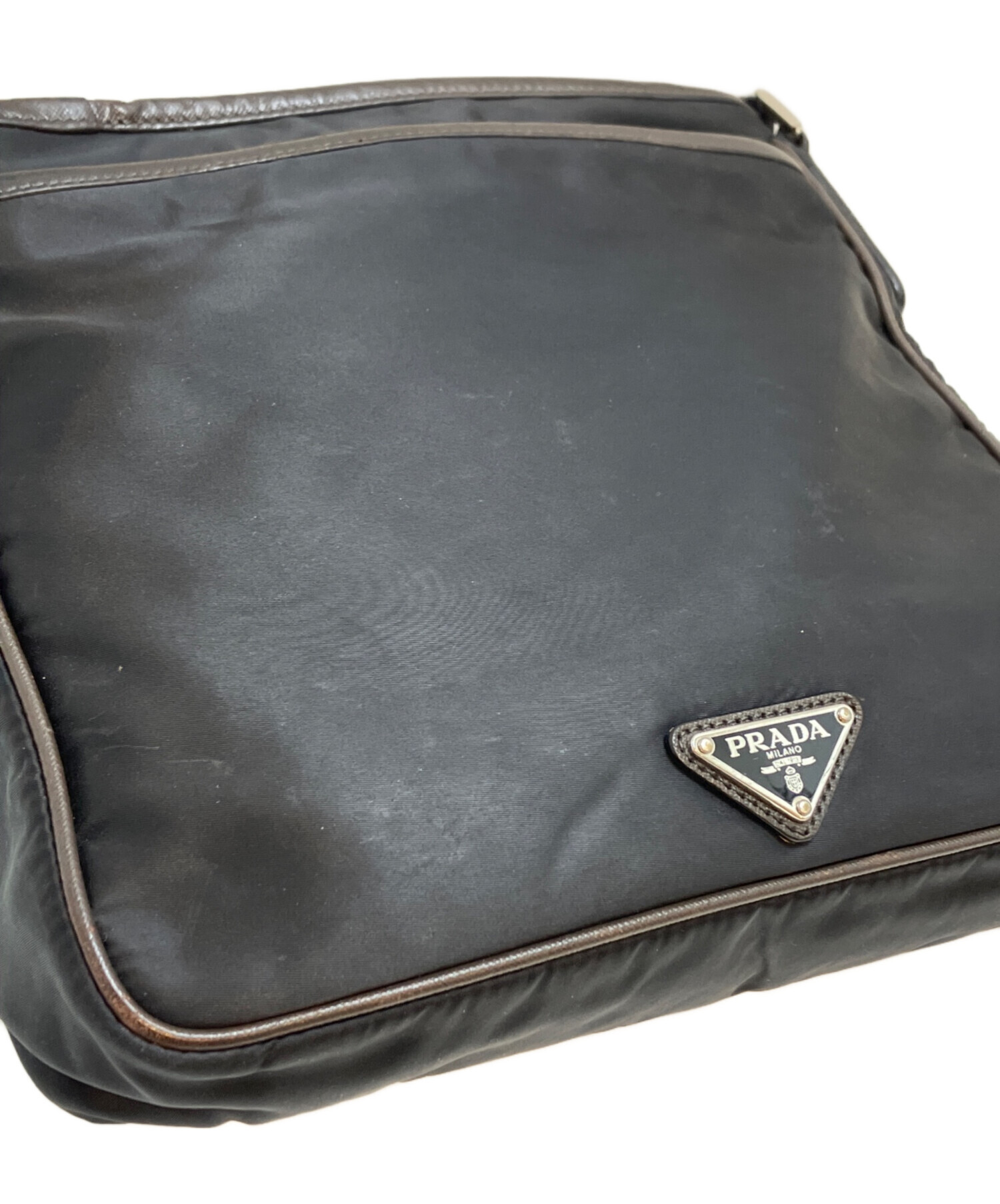 中古・古着通販】PRADA (プラダ) ナイロンショルダーバッグ ブラック