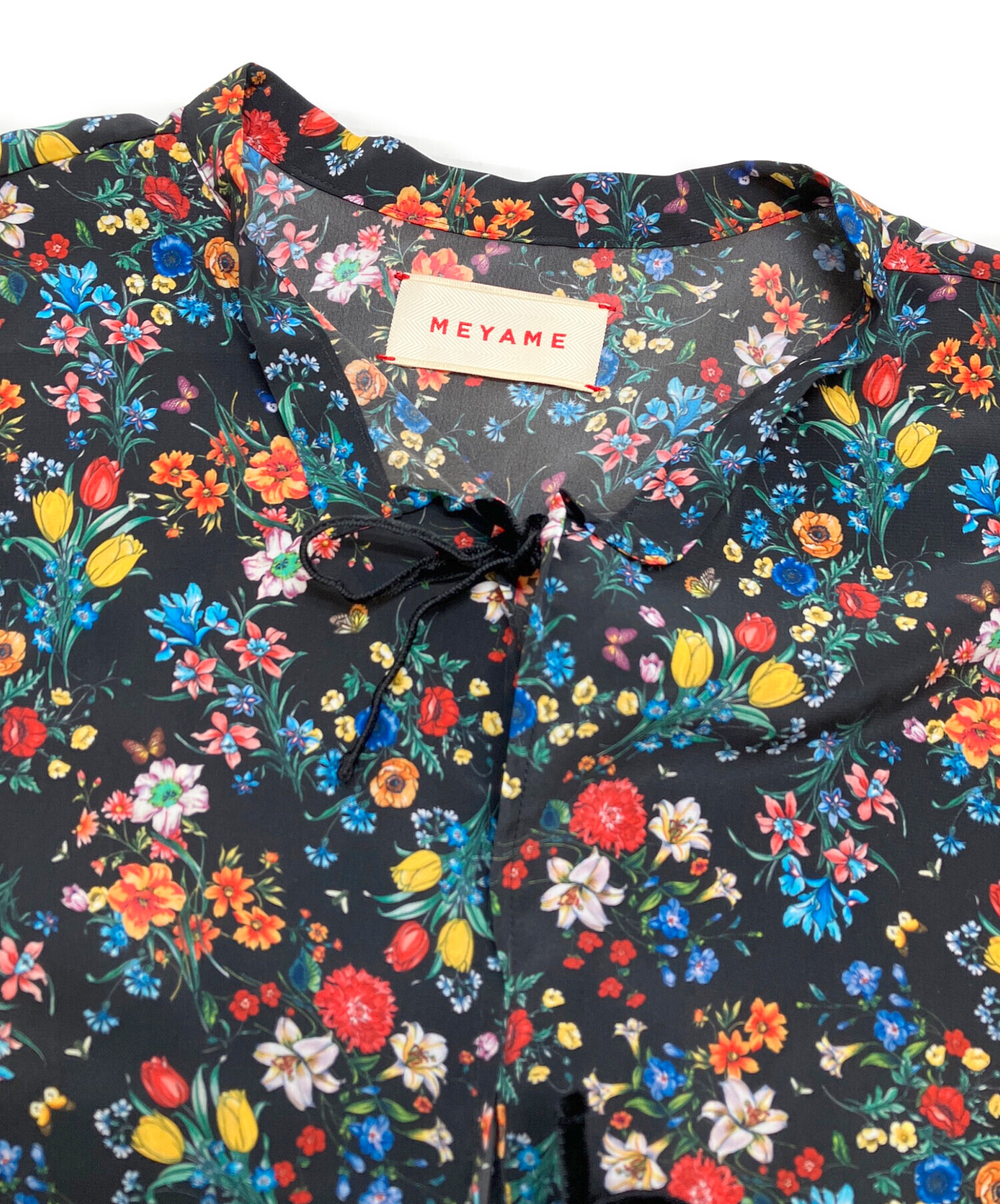 中古・古着通販】MEYAME (メヤメ) BLOUSE JACKET FLOWER ブラック