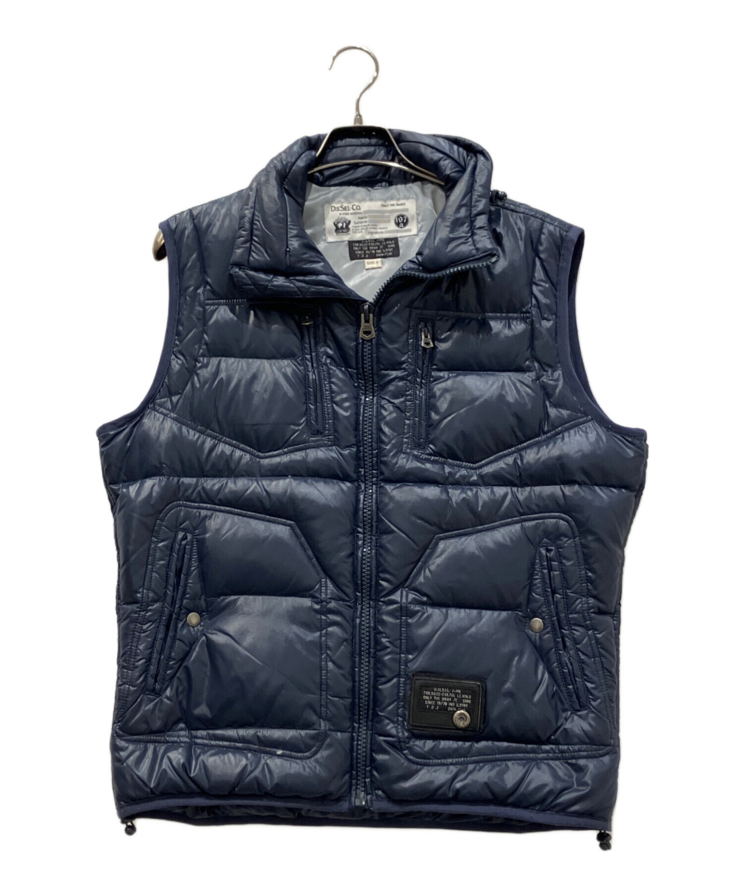 DIESEL ネイビー ダウンベスト XL 中古・古着通販】DIESEL (ディーゼル) ダウンベスト ネイビー サイズ