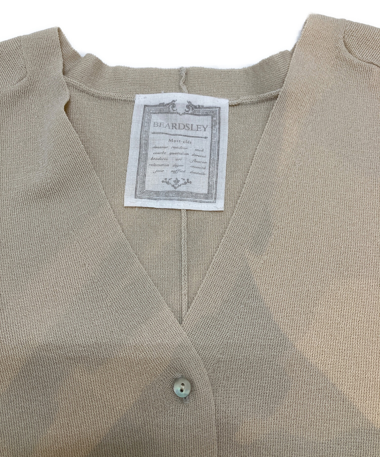BEARDLEY ベージュ カーディガン 五分袖 中古・古着通販】BEARDSLEY (ビアズリー) サラッとカーディガン