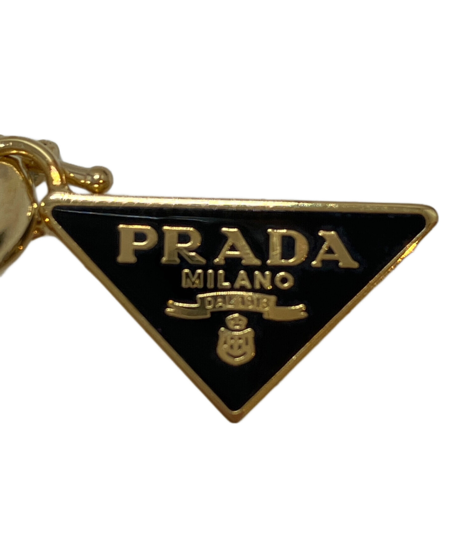 PRADA エナメルメタル　ピアス　ゴールド 中古・古着通販】PRADA (プラダ) エナメル メタル ピアス ゴールド