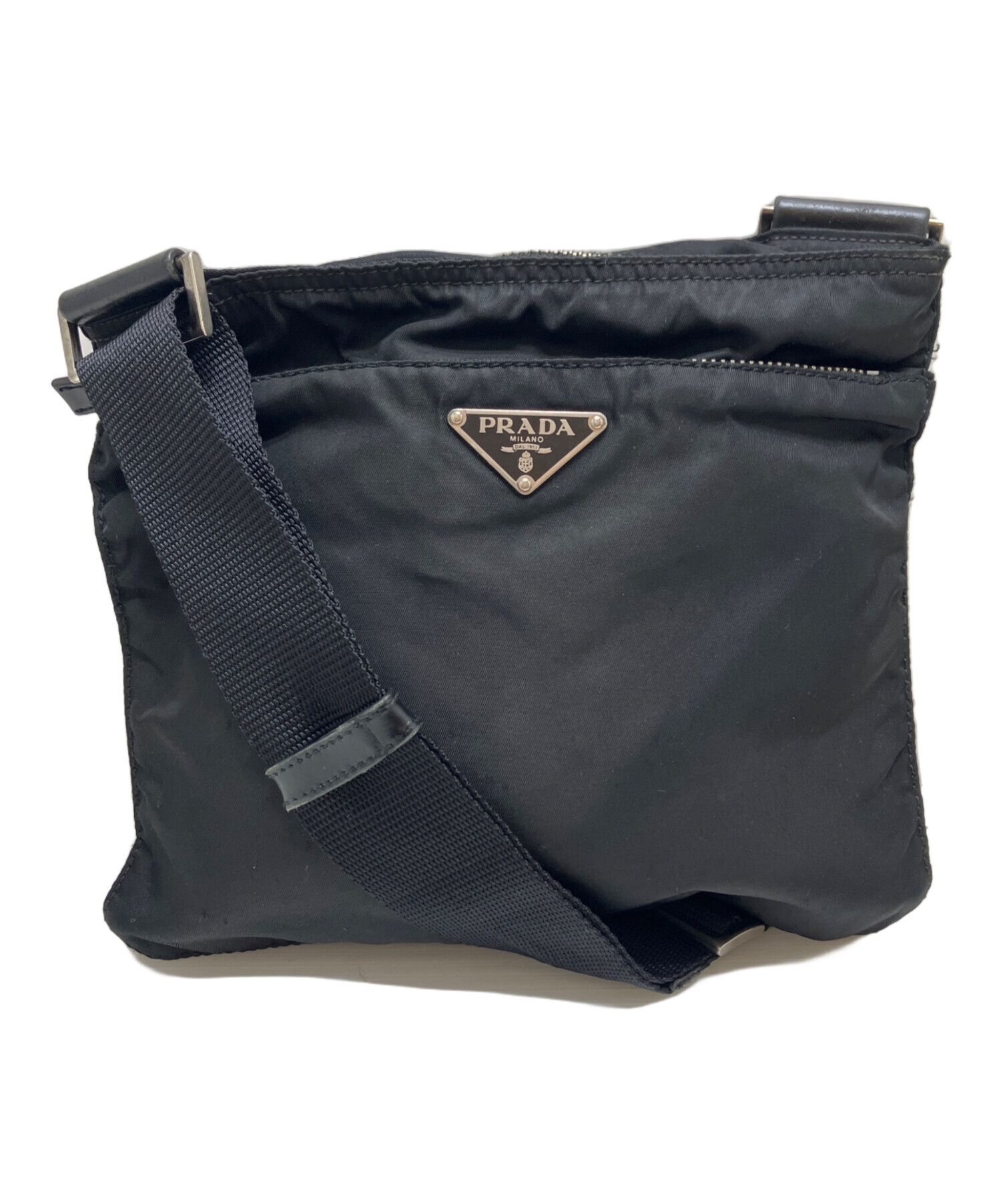中古・古着通販】PRADA (プラダ) ナイロンショルダーバッグ ブラック 