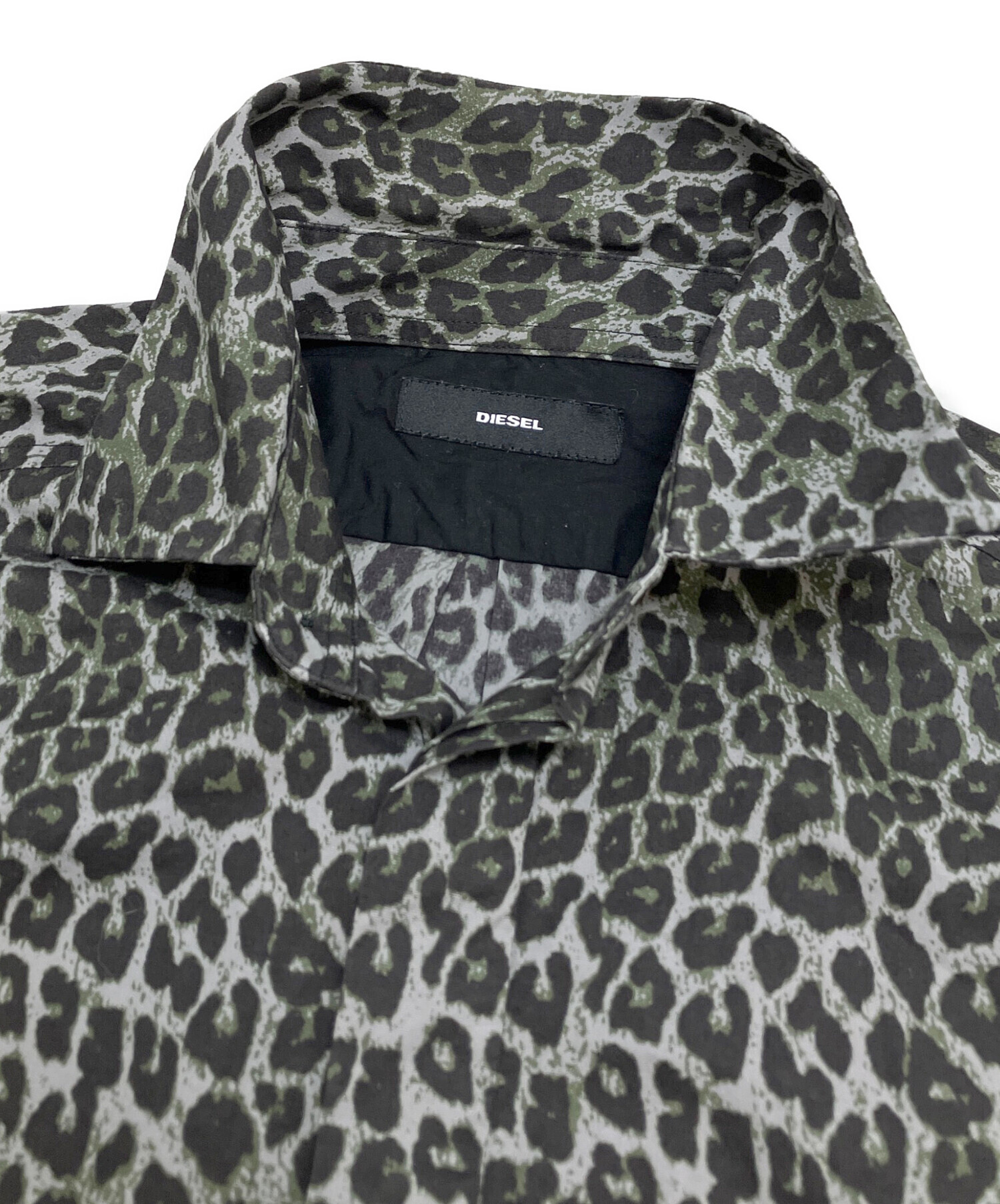 中古・古着通販】DIESEL (ディーゼル) レオパードシャツ カーキ サイズ 