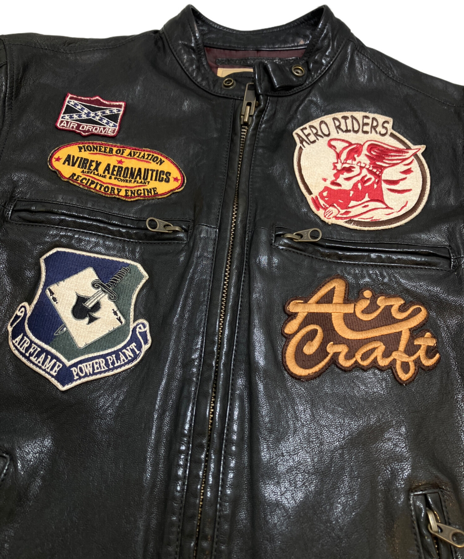 中古・古着通販】AVIREX (アヴィレックス) レザージャケット ブラック