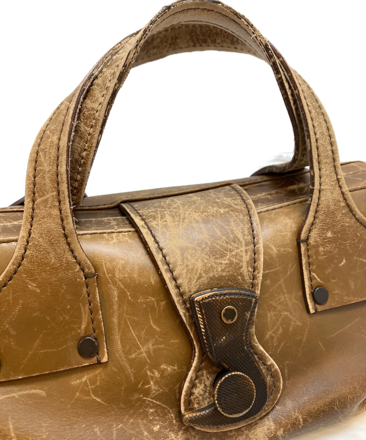 OLDGUCCI グッチ ヴィンテージ レザードクターズバック 中古・古着通販】GUCCI (グッチ) ドクターズバッグ ブラウン サイズ