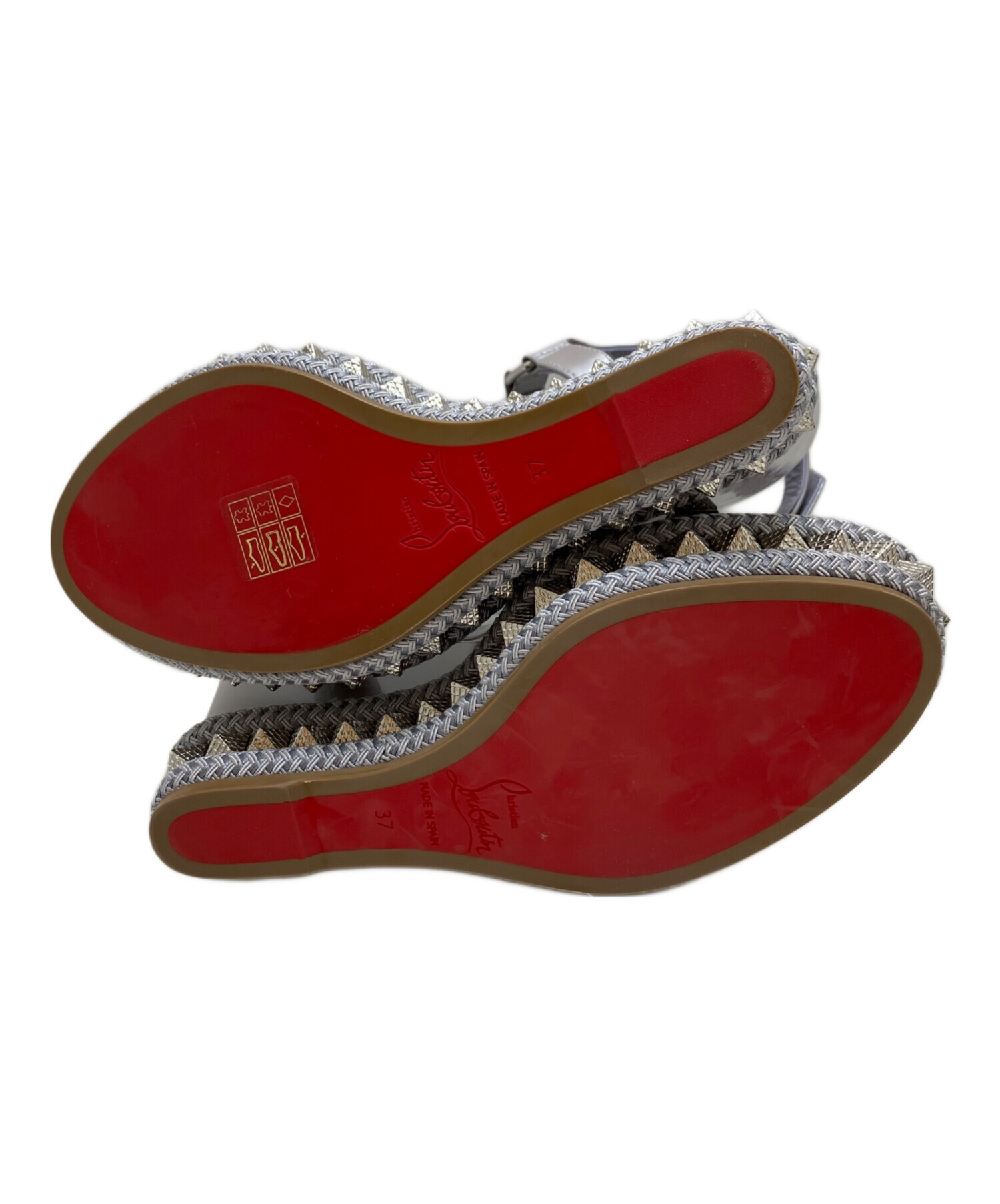 Christian Louboutin ウェッジソール サンダル スタッズ 37 中古・古着通販】Christian Louboutin (クリスチャン・ルブタン