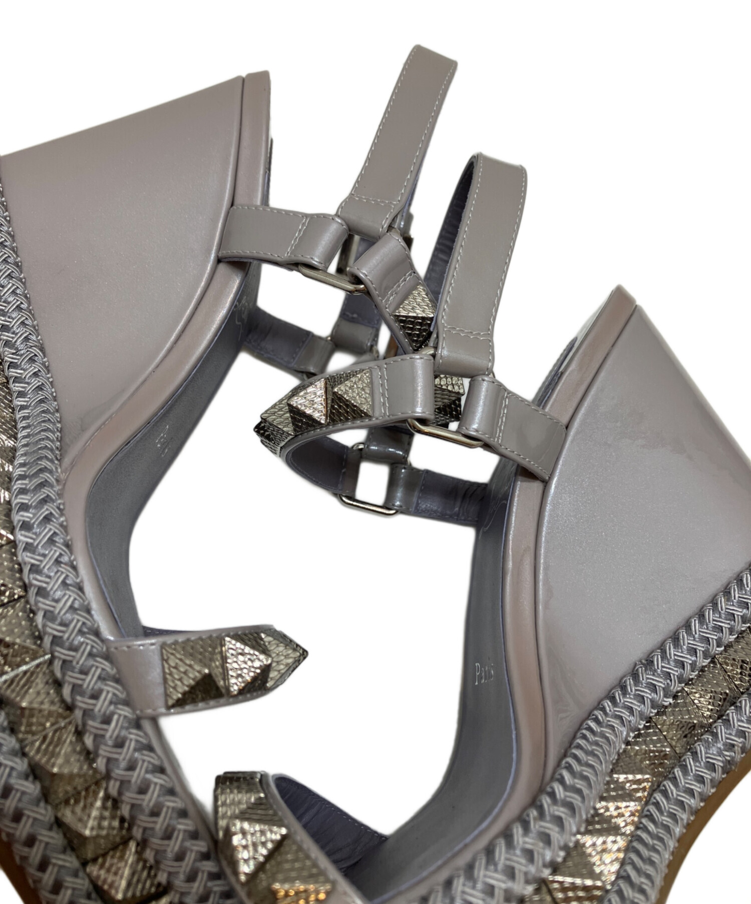 Christian Louboutin ウェッジソール サンダル スタッズ 37 中古・古着通販】Christian Louboutin (クリスチャン・ルブタン