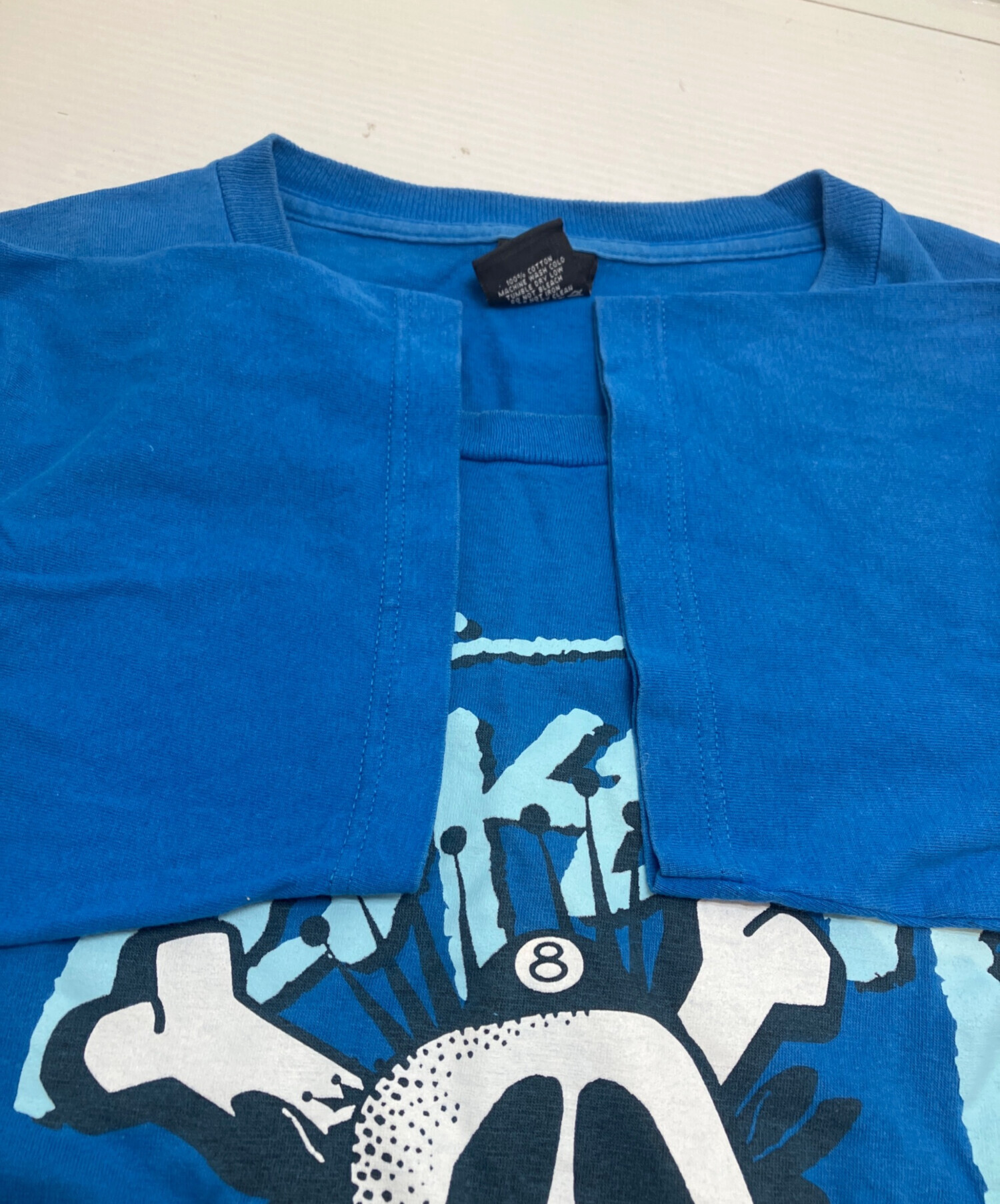 中古・古着通販】stussy (ステューシー) スカルプリントTシャツ ブルー