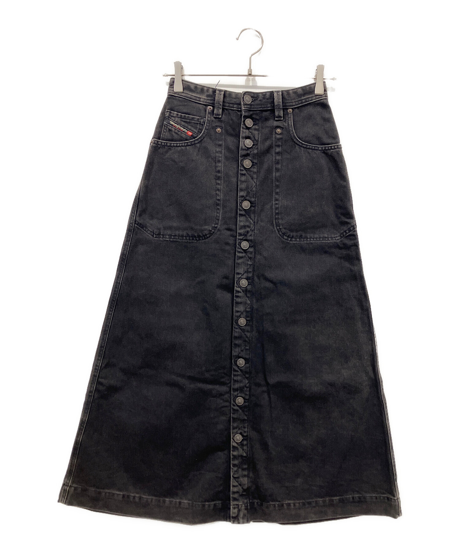 中古・古着通販】DIESEL (ディーゼル) デニムロングスカート ブラック