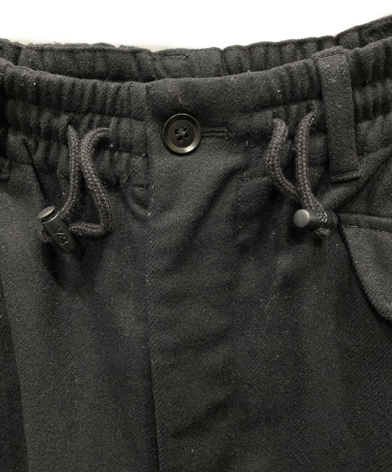 Y-3 ウール ポリエステル ブラック ジョガーパンツ サイズXL Y-3 ウール ポリエステル ブラック ジョガーパンツ サイズXL