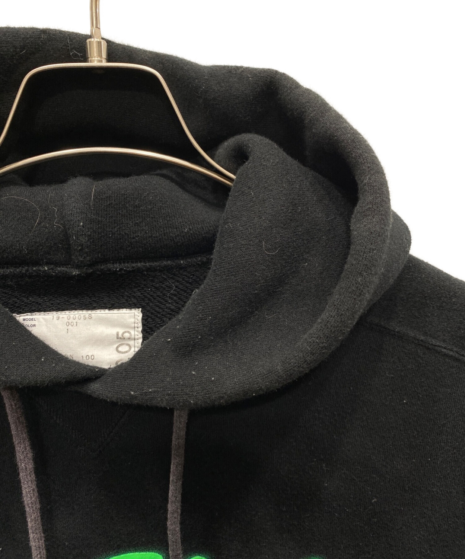 中古・古着通販】sacai (サカイ) Bar Italia Hoodie ブラック サイズ:S