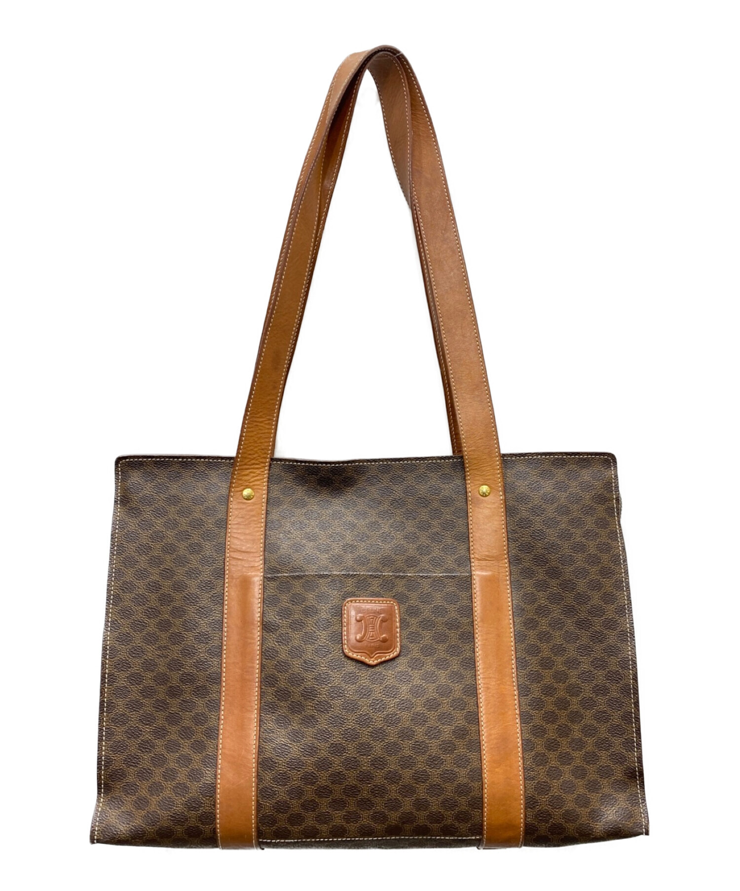 中古・古着通販】CELINE (セリーヌ) マカダム柄トートバック ブラウン 