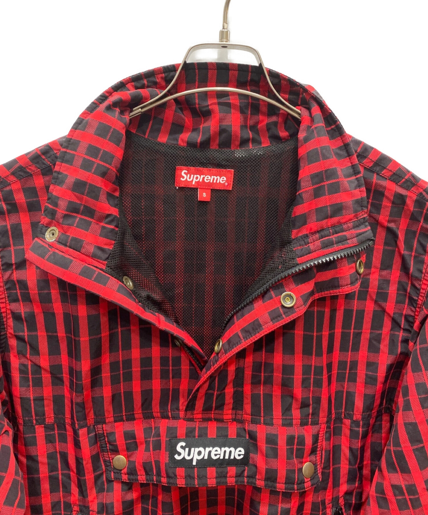 中古・古着通販】Supreme (シュプリーム) Nylon Plaid Pullover レッド