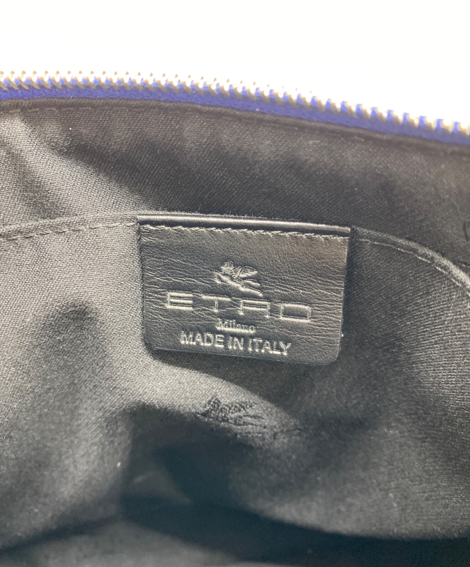 中古・古着通販】ETRO (エトロ) ペイズリー柄クラッチバッグ ネイビー