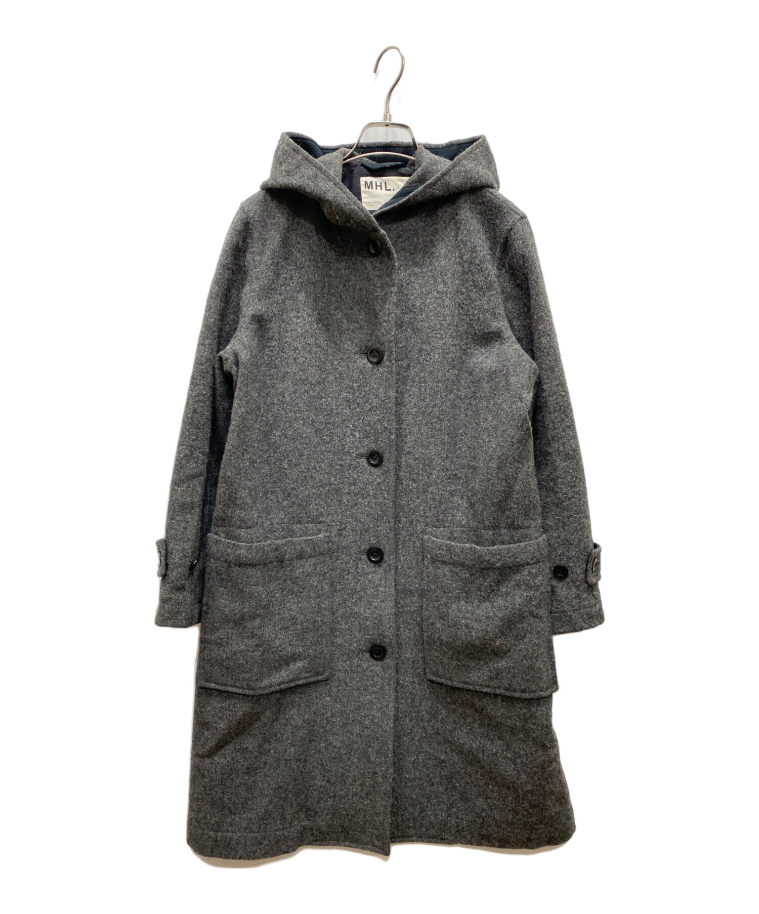 中古・古着通販】MHL (エムエイチエル) フーデッドコート グレー  