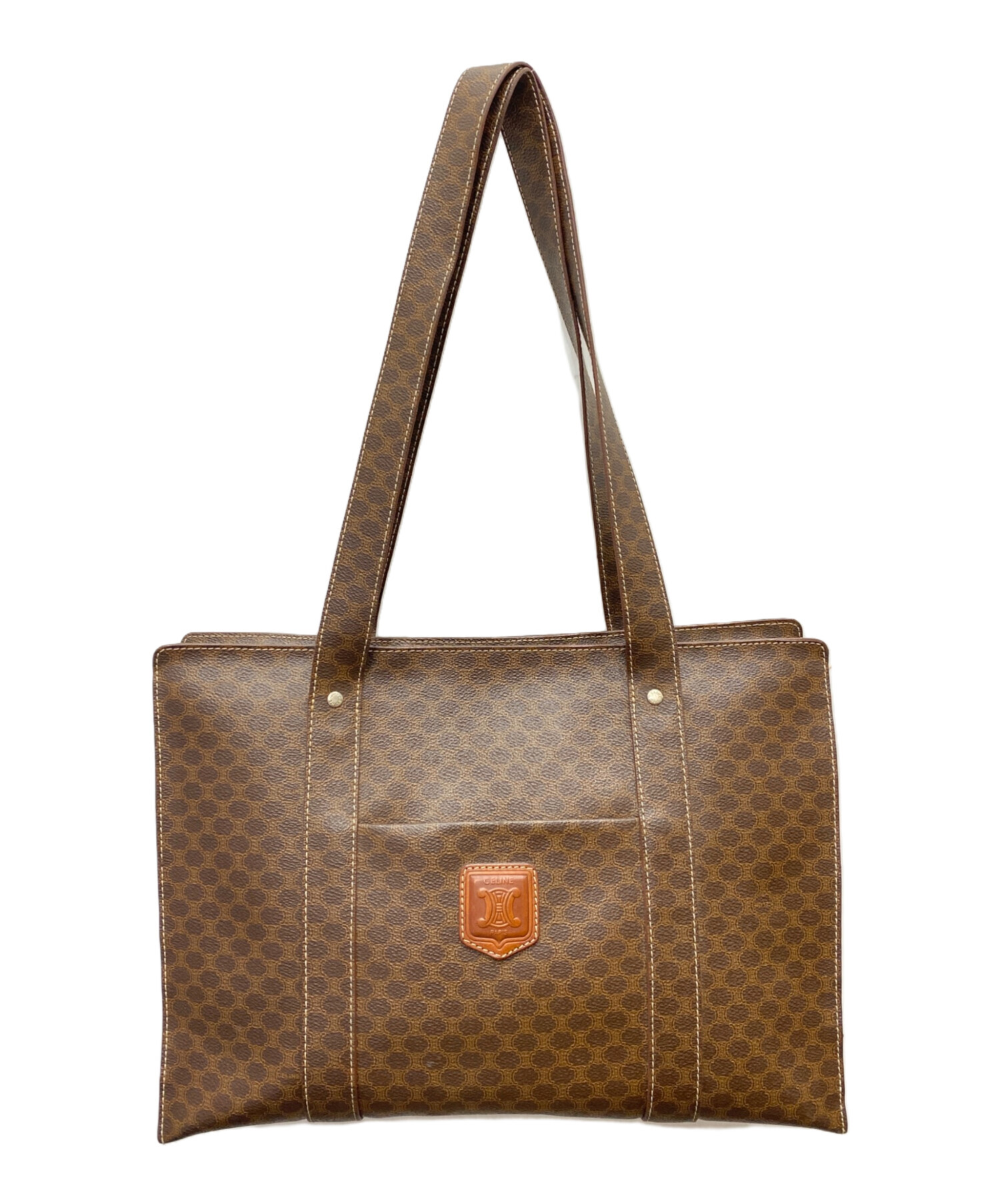 中古・古着通販】CELINE (セリーヌ) マカダムトートバック ブラウン