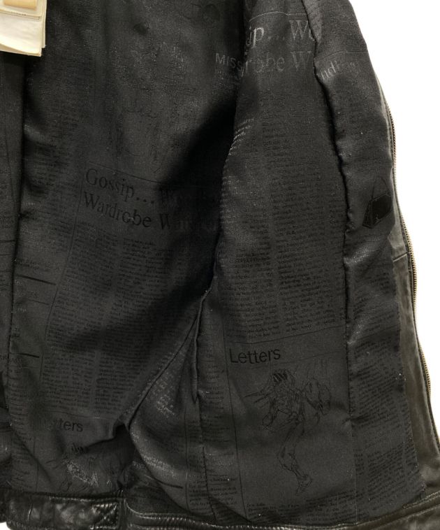 中古・古着通販】GALLIANO (ガリアーノ) レザージャケット ブラック