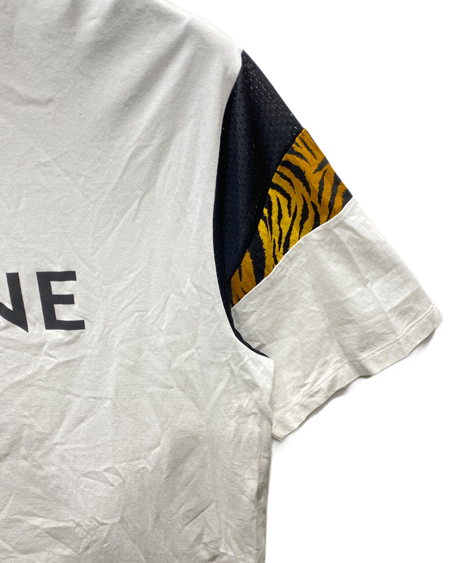 中古・古着通販】CELINE (セリーヌ) レオパード切替 クルーネック半袖T