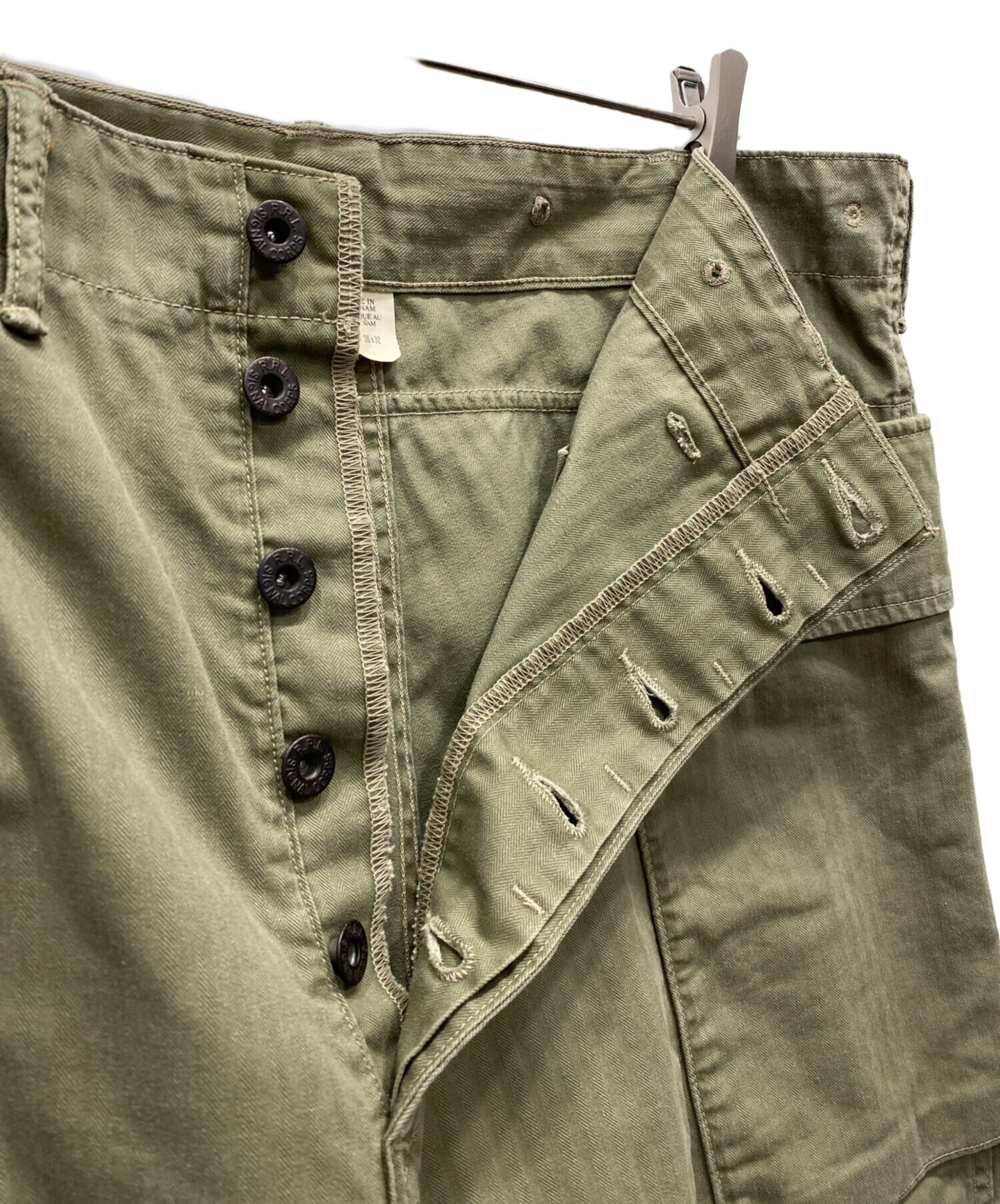 RRL　ダブルアールエル　パンツ　モンキーパンツ　ベージュ　ヘリンボーン　W32 中古・古着通販】RRL (ダブルアールエル) ヘリンボーン USMC M-44