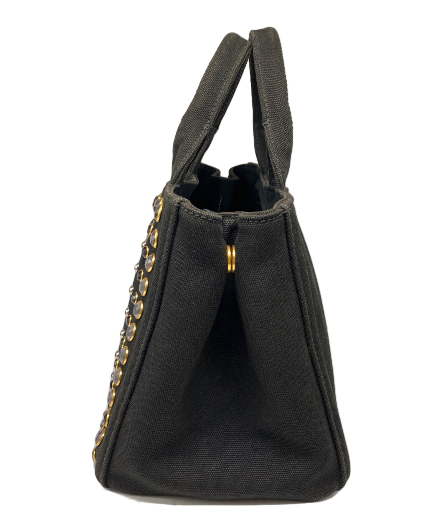 中古・古着通販】PRADA (プラダ) カナパスタッズトートバック ブラック 