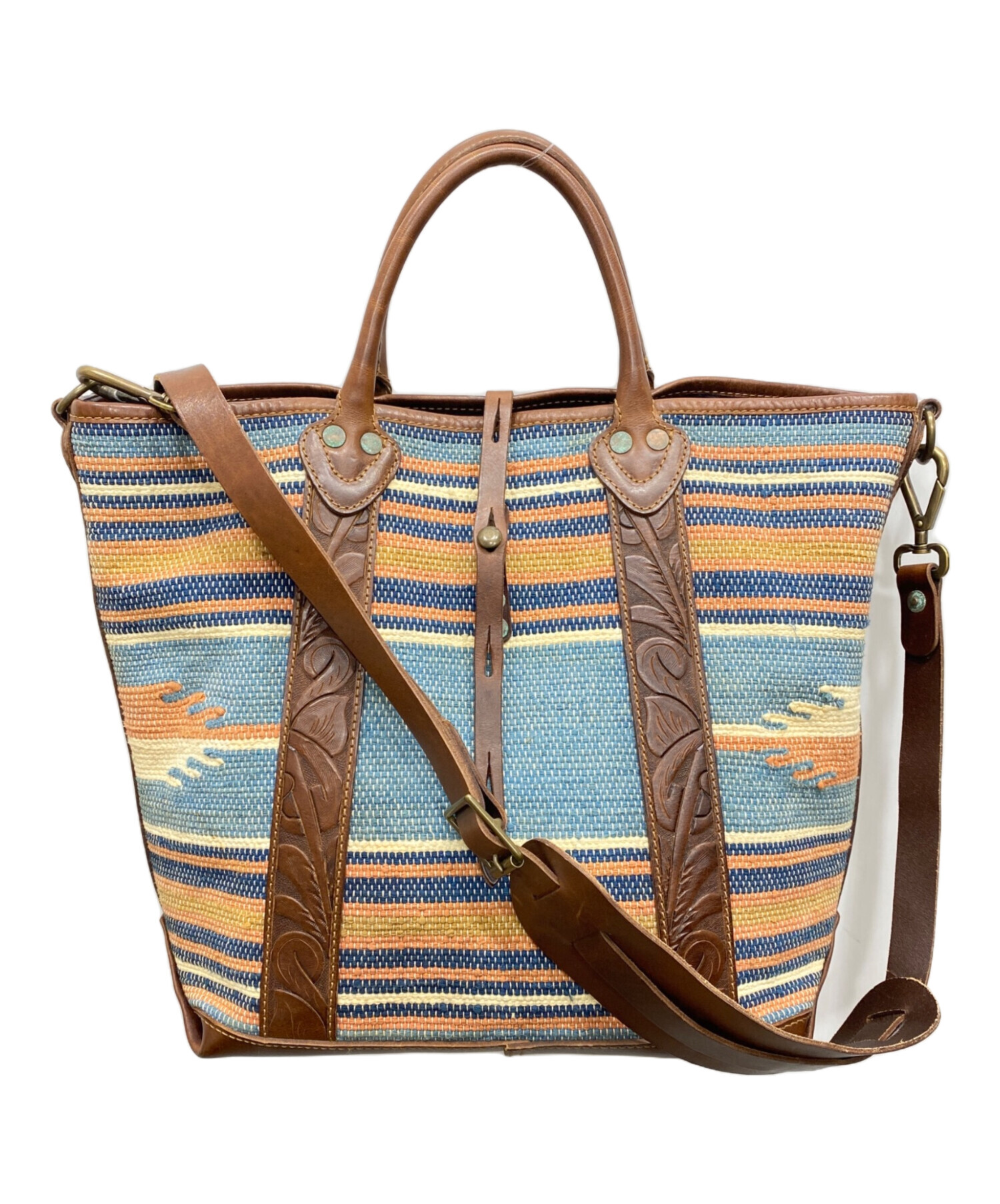 新品*RRL*ハンドウーブン ジャカード トートバッグ** ダブルアールエル