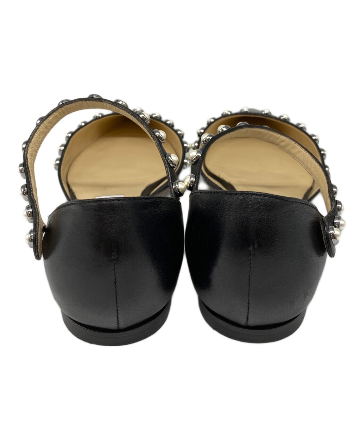 【美品】ジミーチュウ パールフラットシューズ 37サイズ 中古・古着通販】JIMMY CHOO (ジミーチュウ) JIMMY CHOOパール付