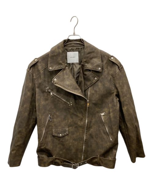 新品未使用 タグ付きACLENT ライダース 中古・古着通販】ACLENT (アクレント) ライダースジャケット ブラウン