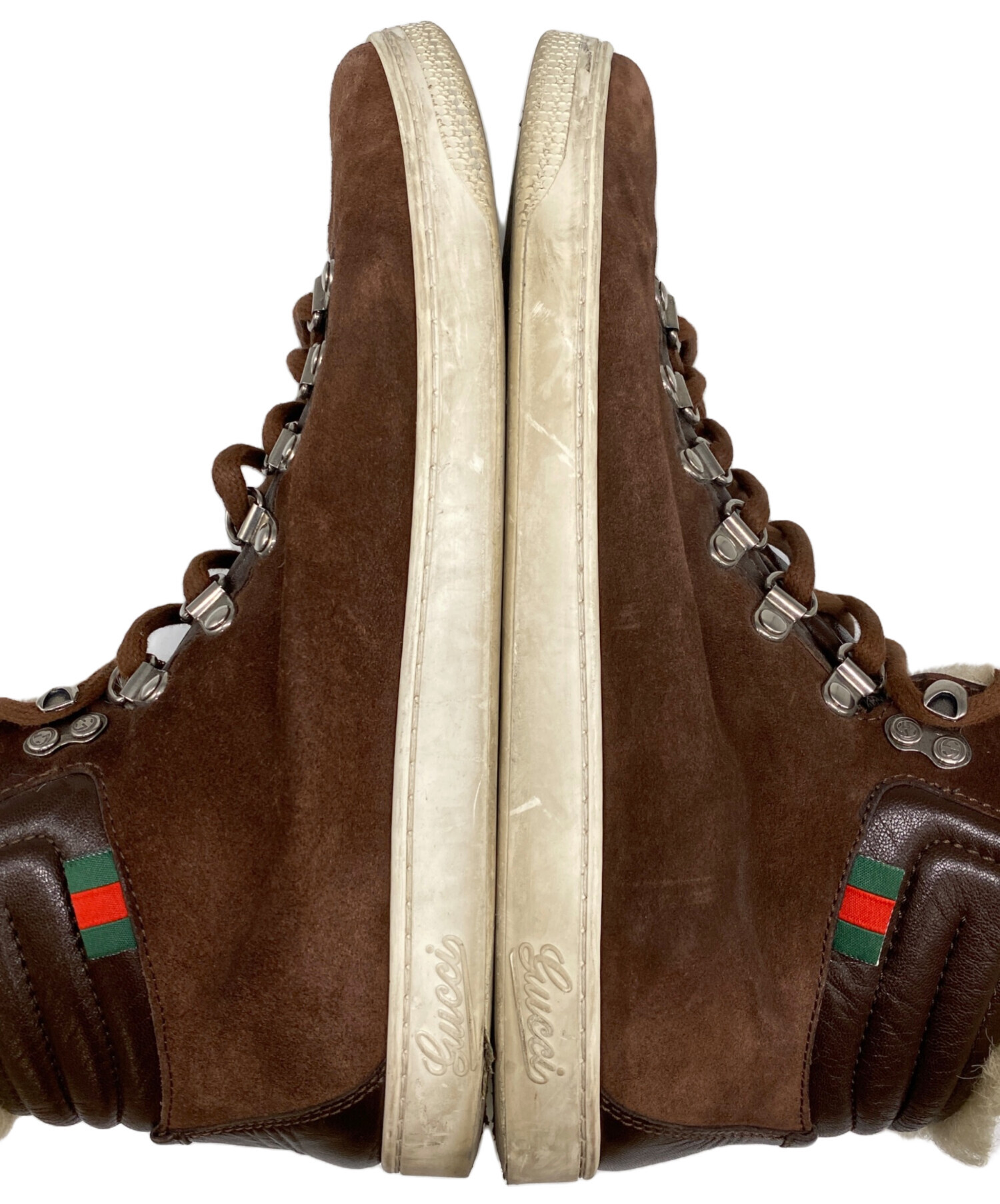 中古・古着通販】GUCCI (グッチ) スウェードファーハイカット 