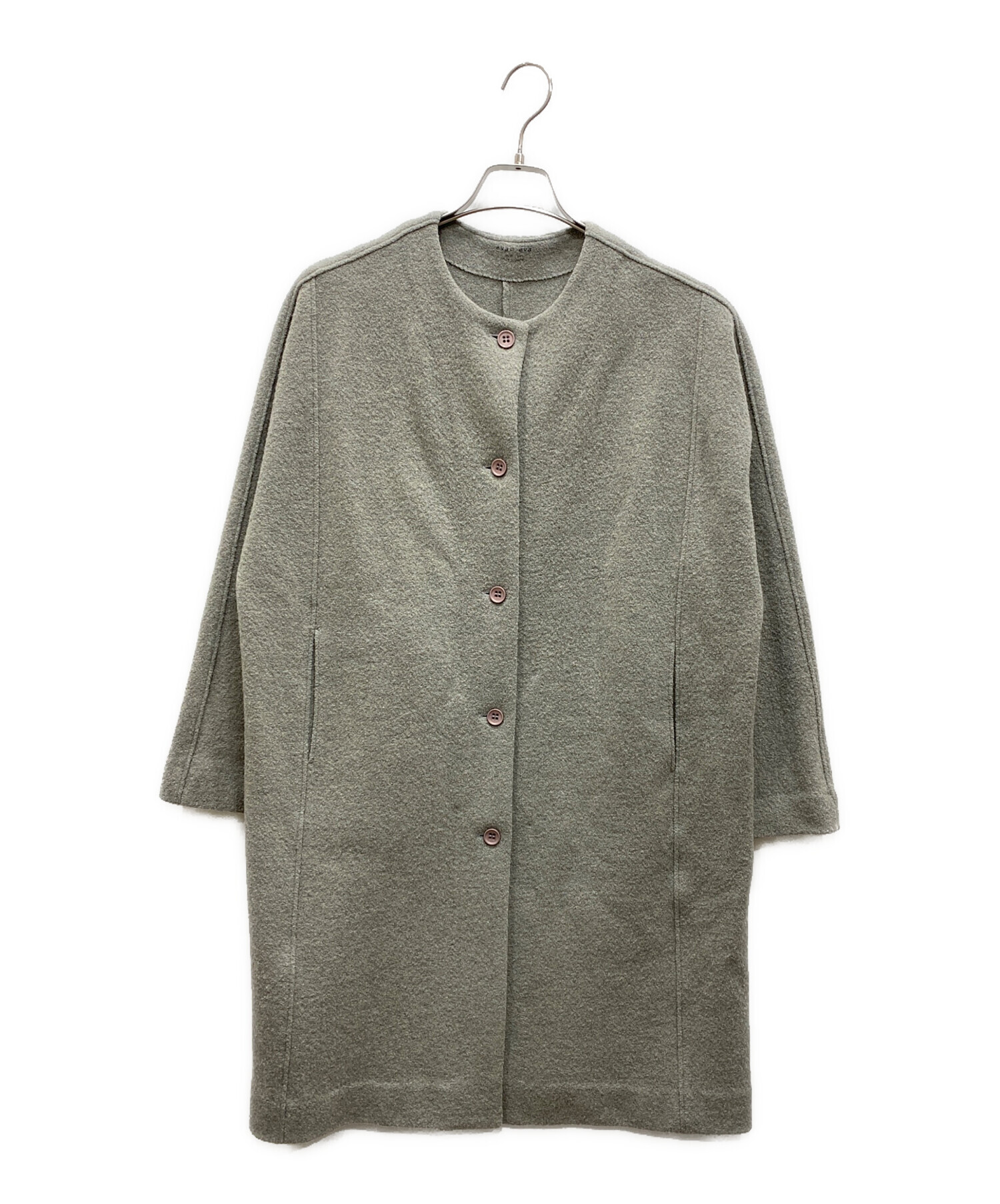 中古・古着通販】evam eva (エヴァムエヴァ) ウールコート グレー 