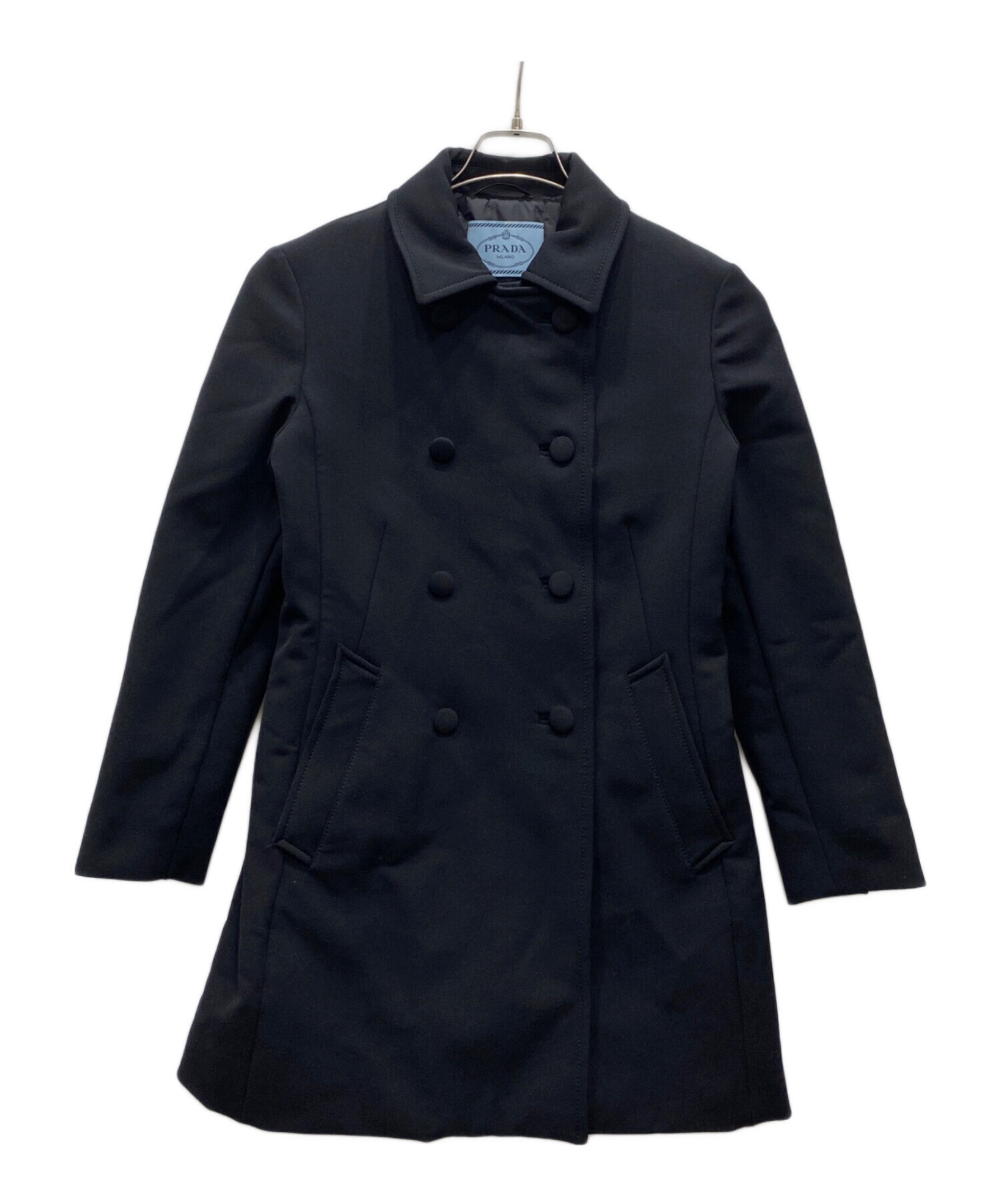 中古・古着通販】PRADA (プラダ) ダブルコート ブラック サイズ:40 