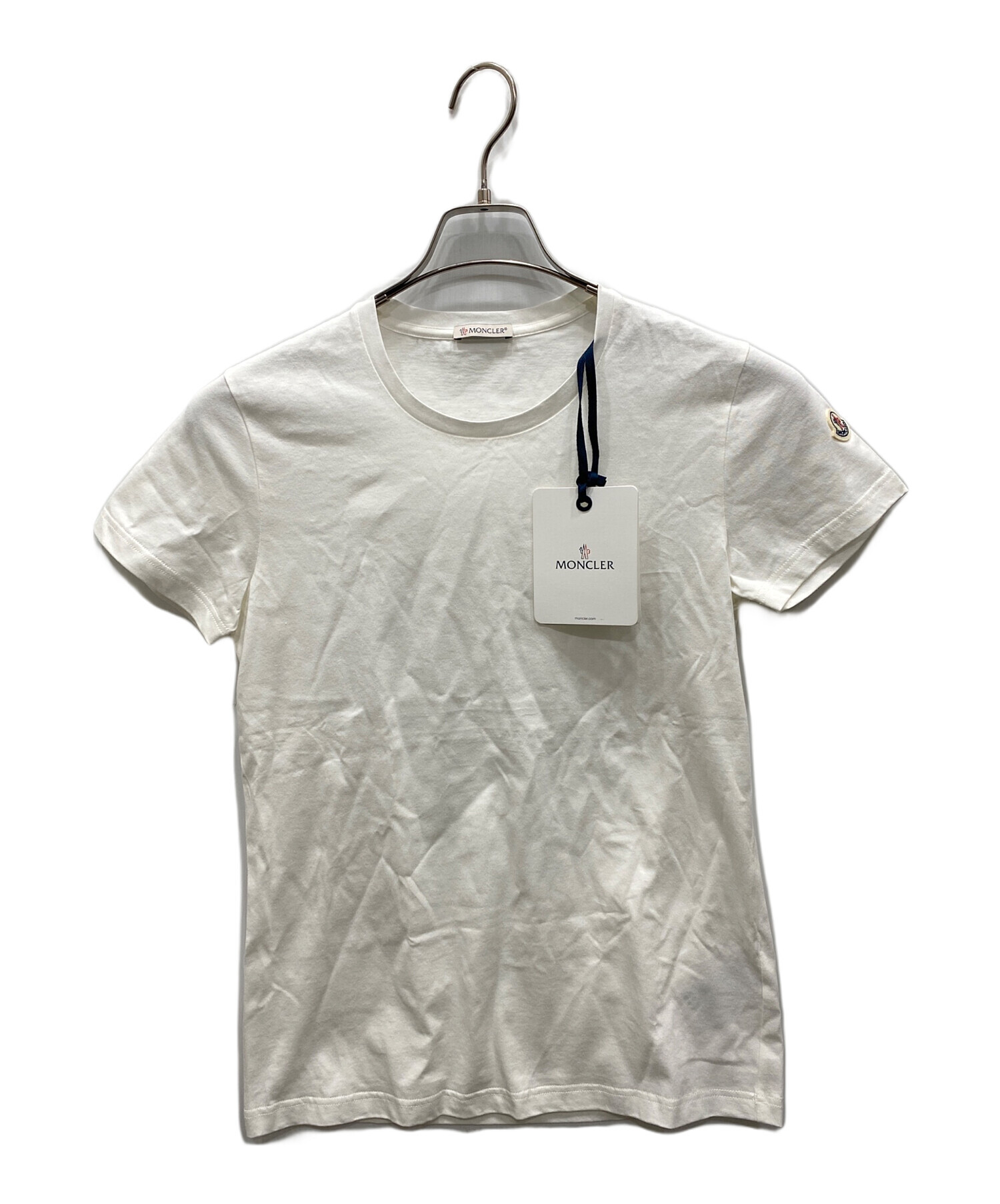 中古・古着通販】MONCLER (モンクレール) ロゴTシャツ ホワイト サイズ 