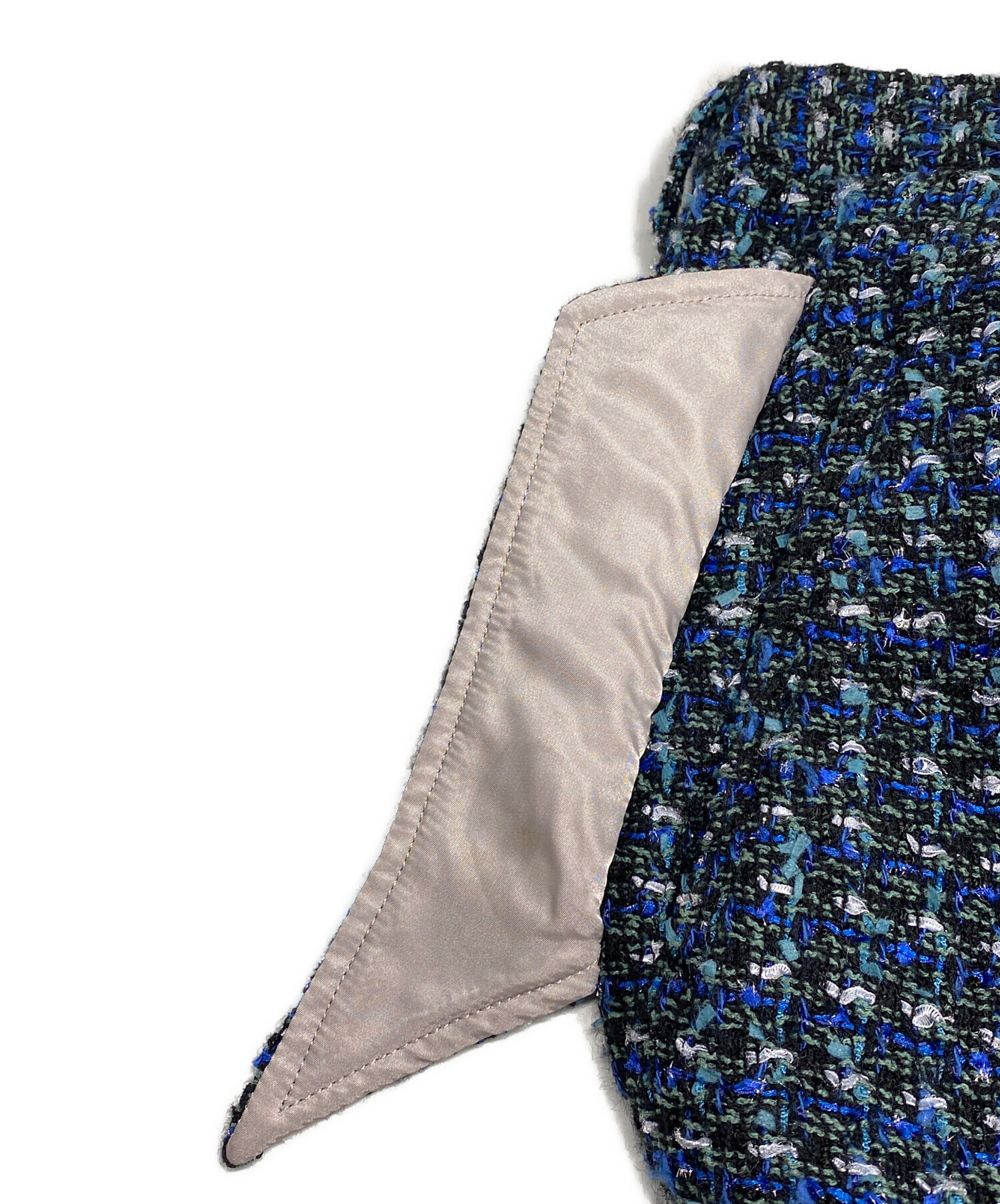 中古・古着通販】sulvam (サルバム) FANCY TWEED WIDE PANTS ブルー