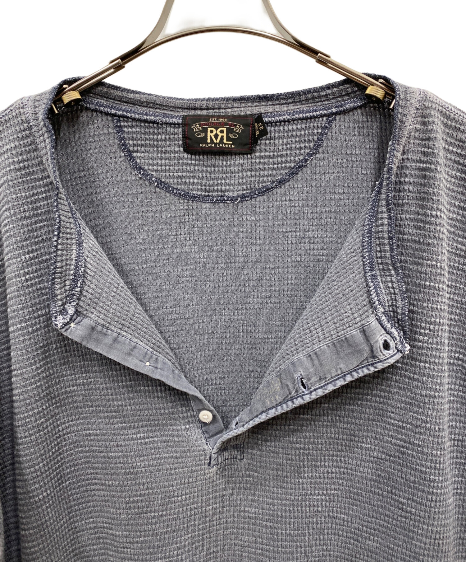 RRL ヘンリーネック ワッフル カットソー グレー L | MOLTRUP-BRAND.DK