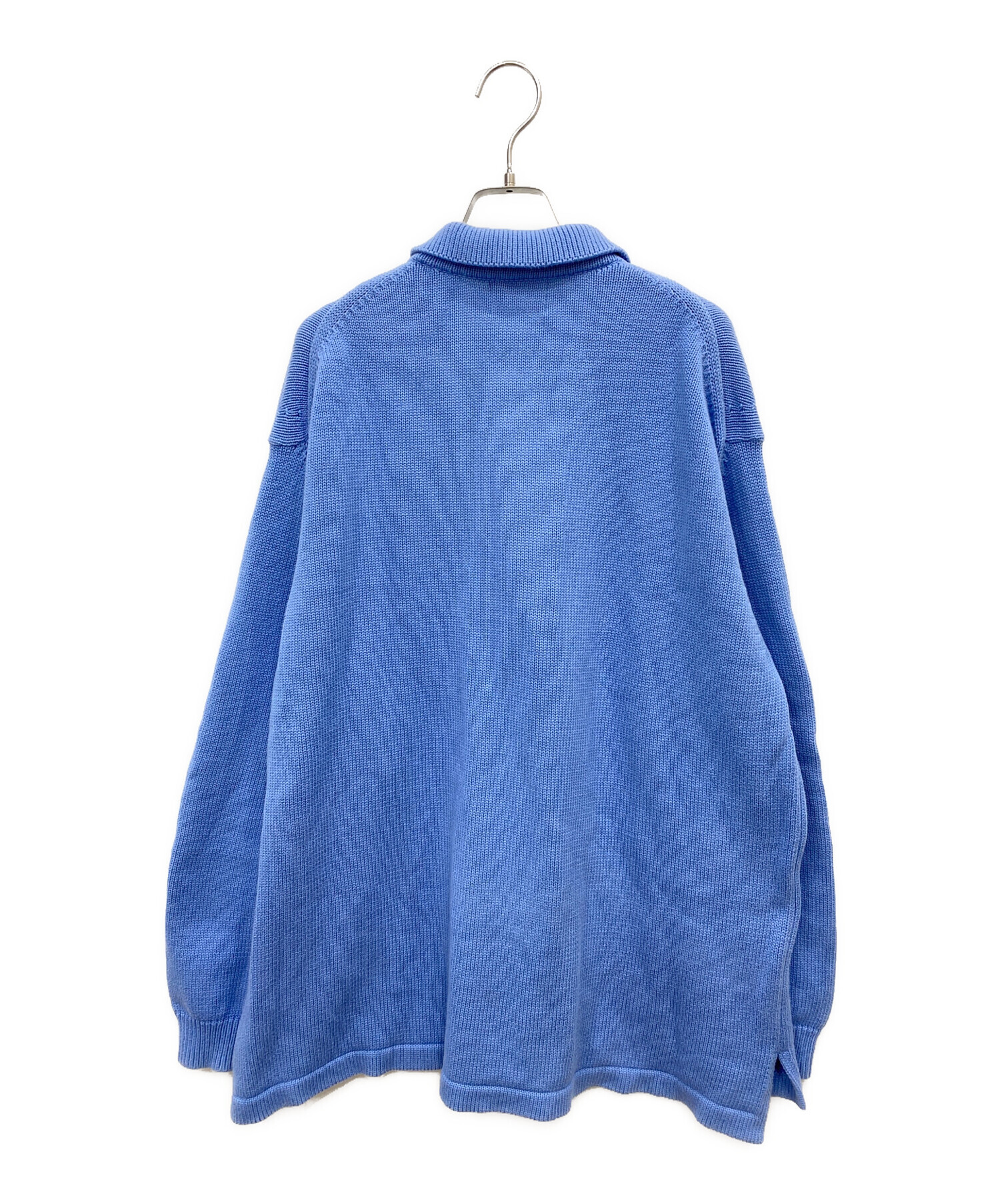 中古・古着通販】EVCON (エビコン) コットンポロニット ブルー サイズ 