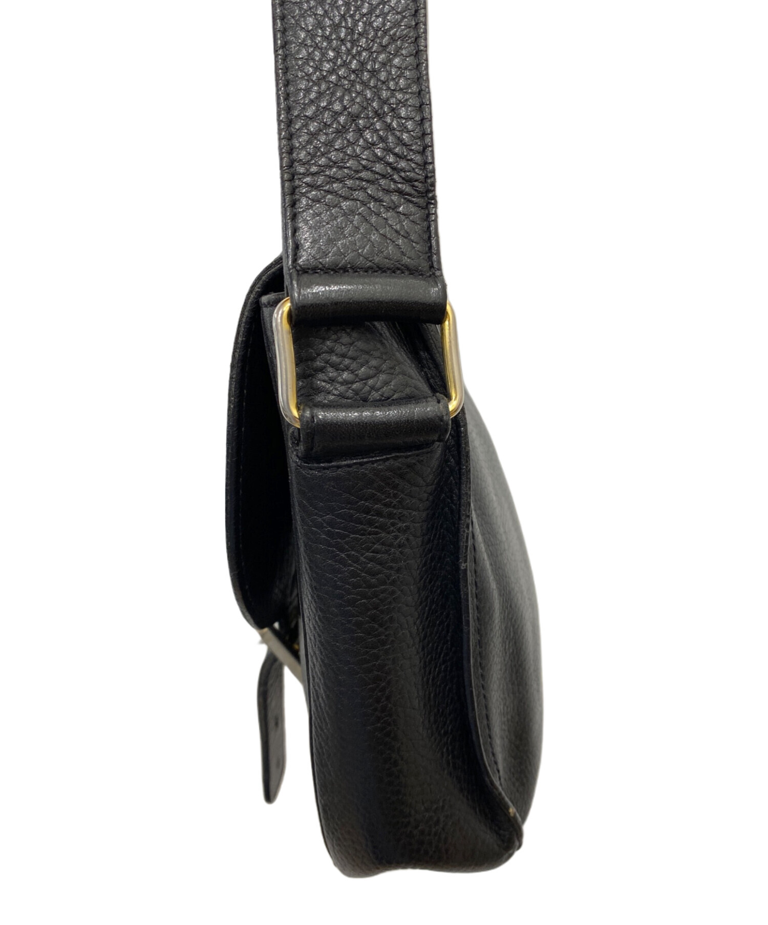 中古・古着通販】LANCEL (ランセル) レザーショルダーバッグ ブラック 